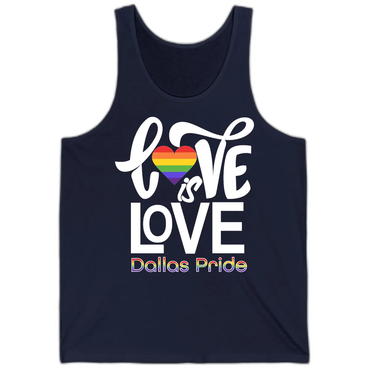 Love Is Love Dallas Pride Tank in Navy