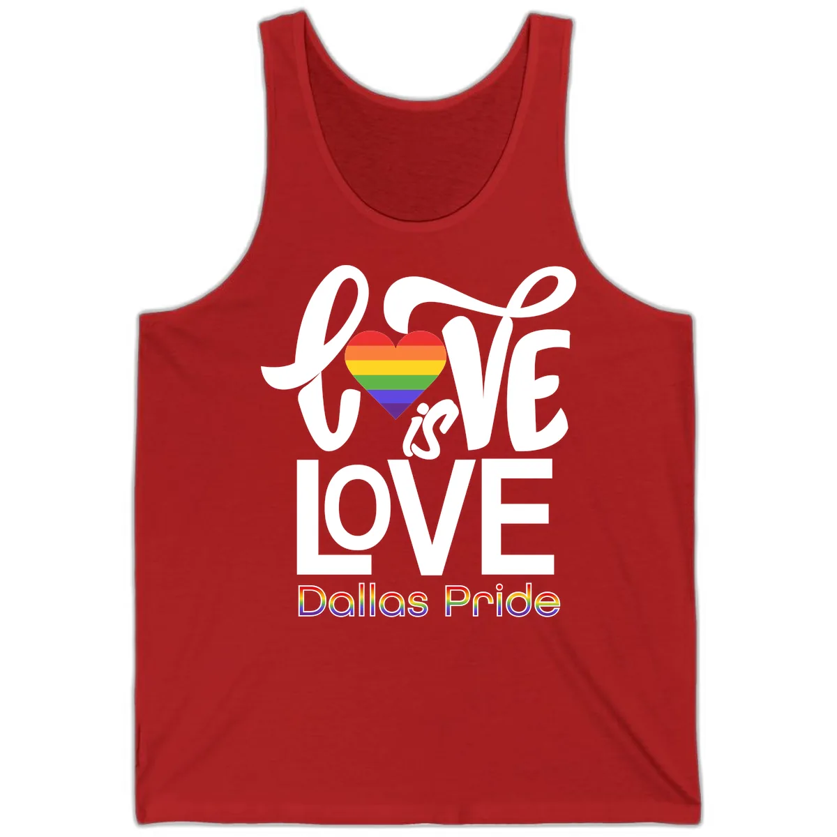 Love Is Love Dallas Pride Tank in Red