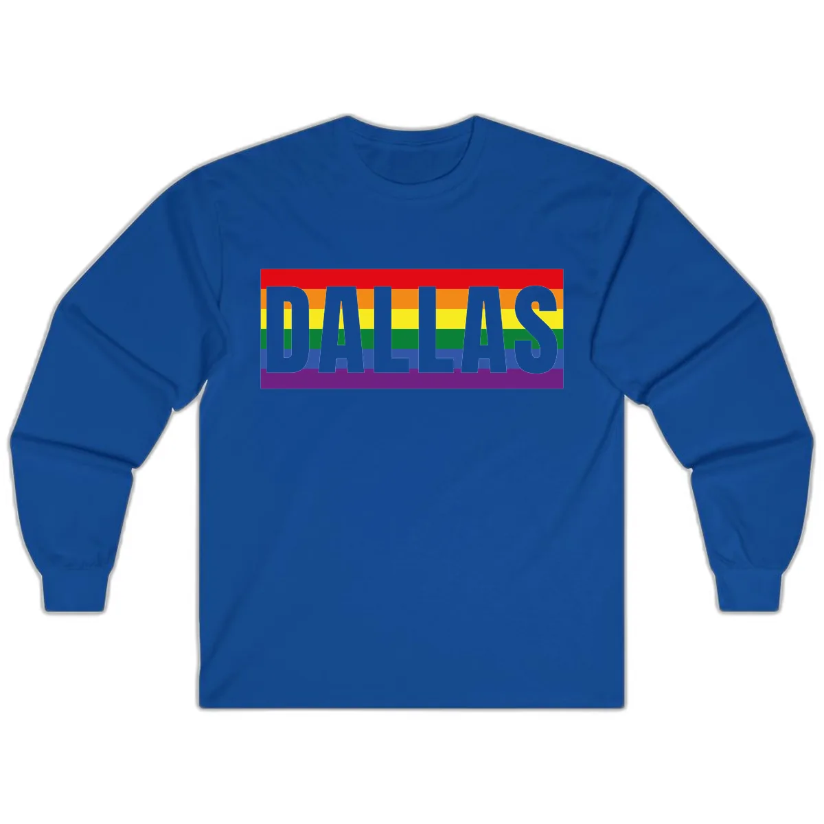 Dallas Pride Rainbow Flag Long Sleeve in Royal