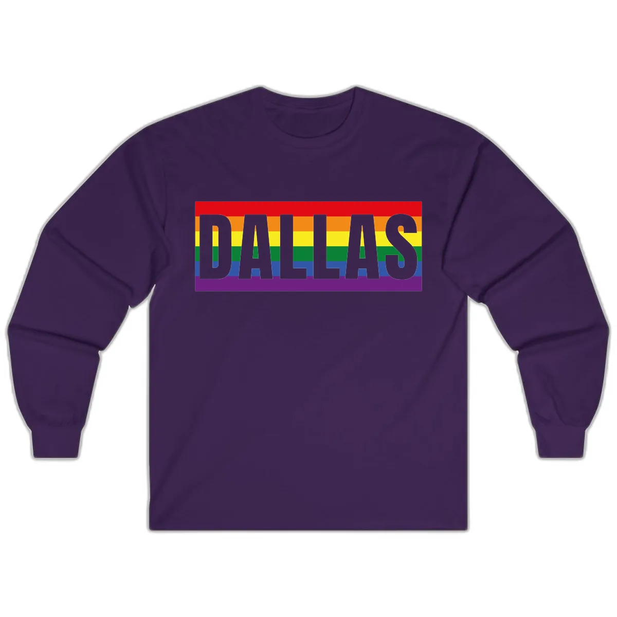 Dallas Pride Rainbow Flag Long Sleeve in Purple