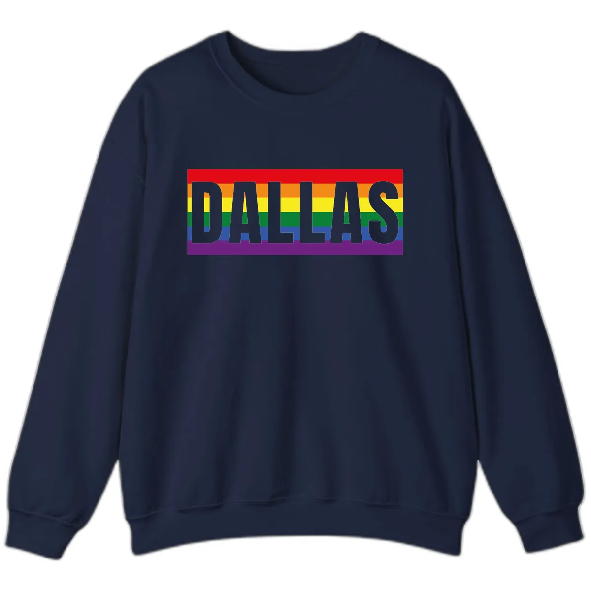 Dallas Pride Rainbow Flag Sweatshirt in Navy