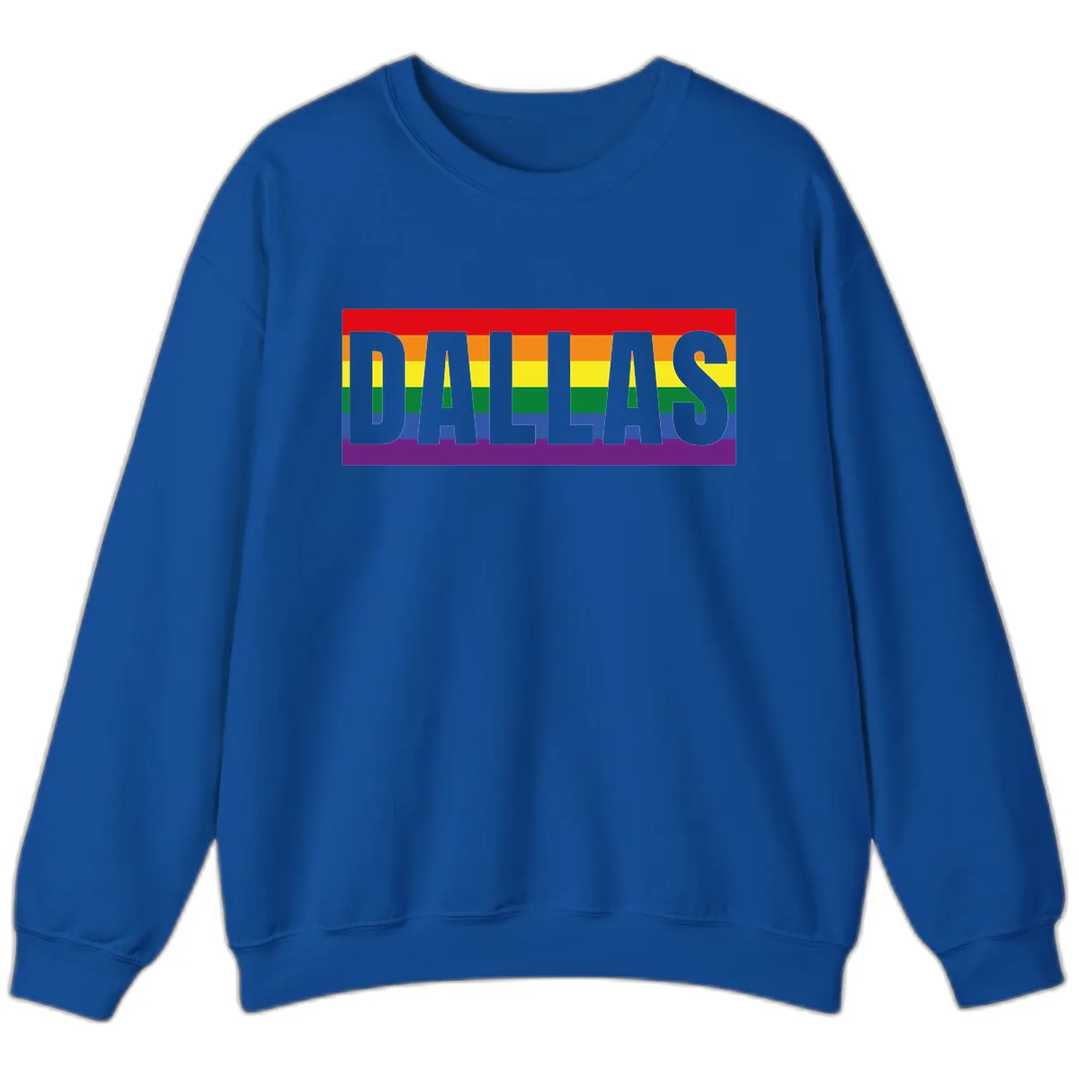 Dallas Pride Rainbow Flag Sweatshirt in Royal
