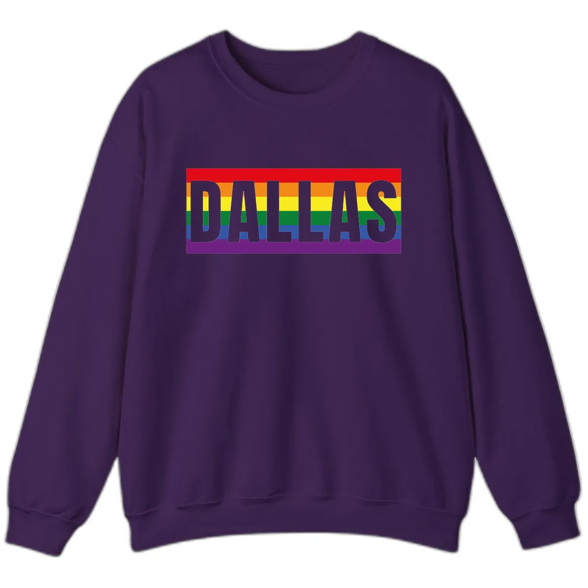 Dallas Pride Rainbow Flag Sweatshirt in Purple