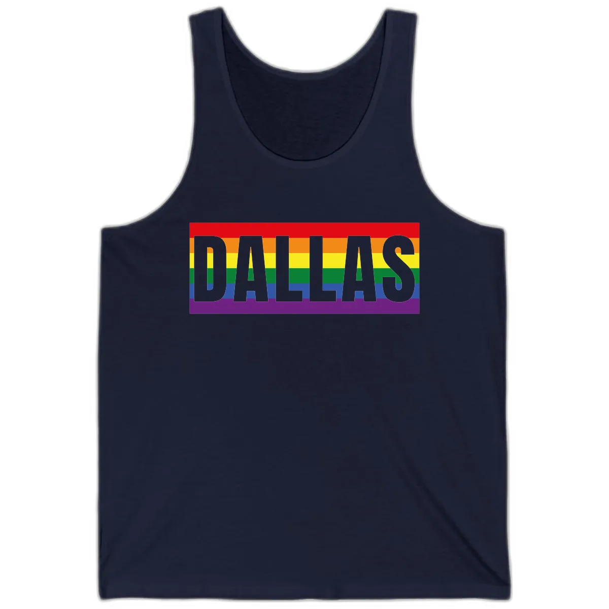 Dallas Pride Rainbow Flag Tank in Navy