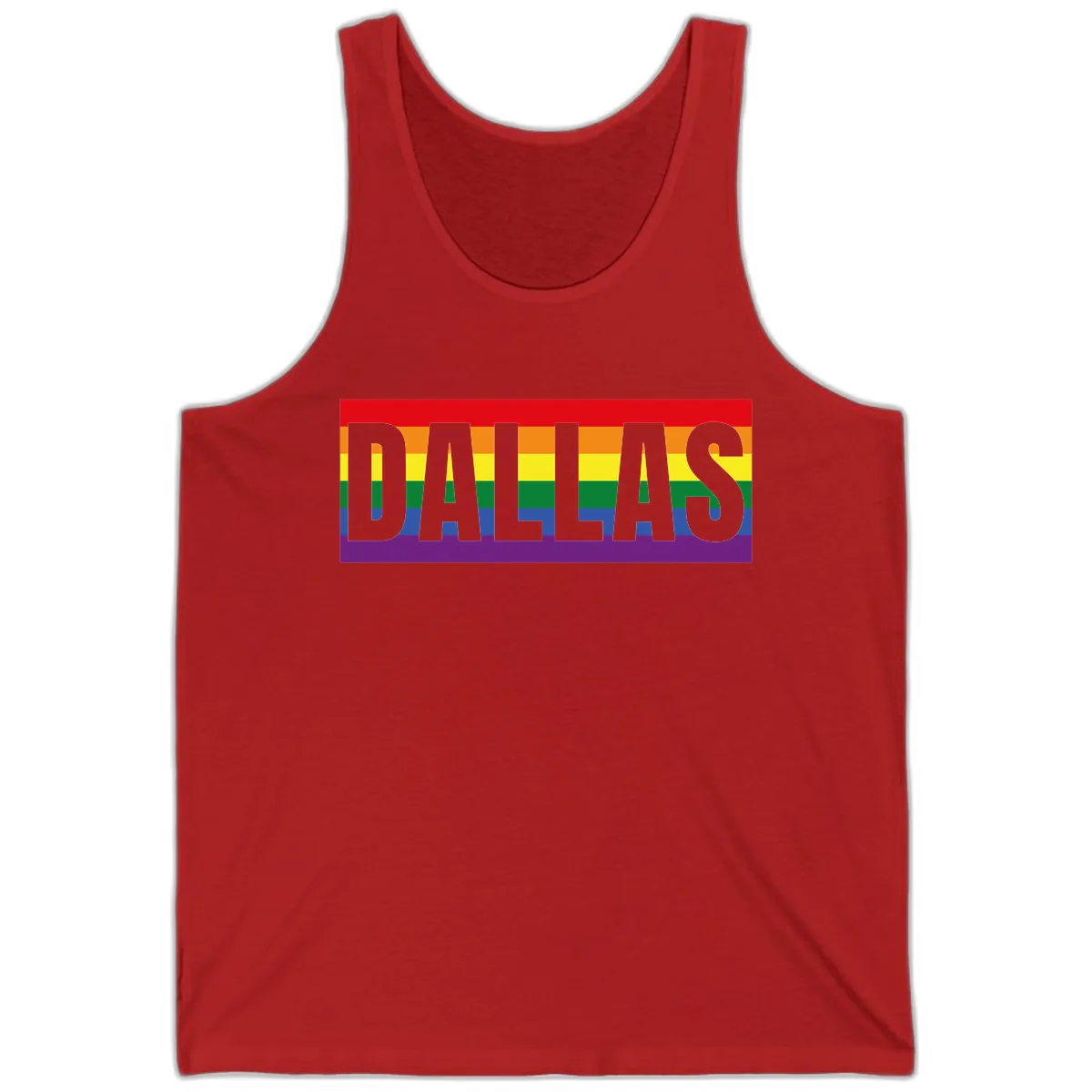 Dallas Pride Rainbow Flag Tank in Red