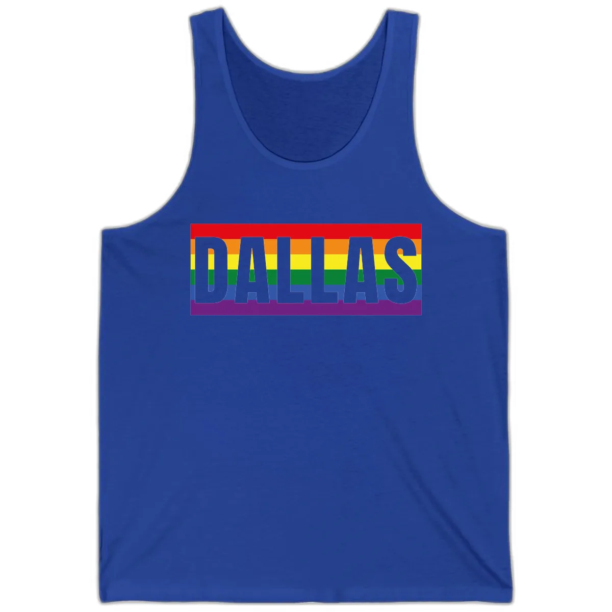 Dallas Pride Rainbow Flag Tank in True Royal