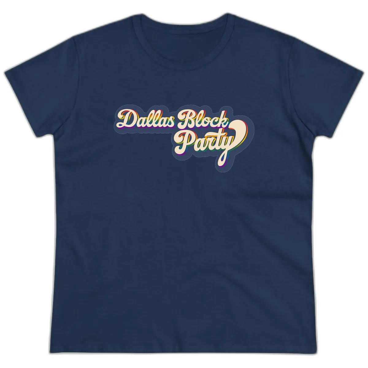 Dallas Block Party Ladies Tee in Navy