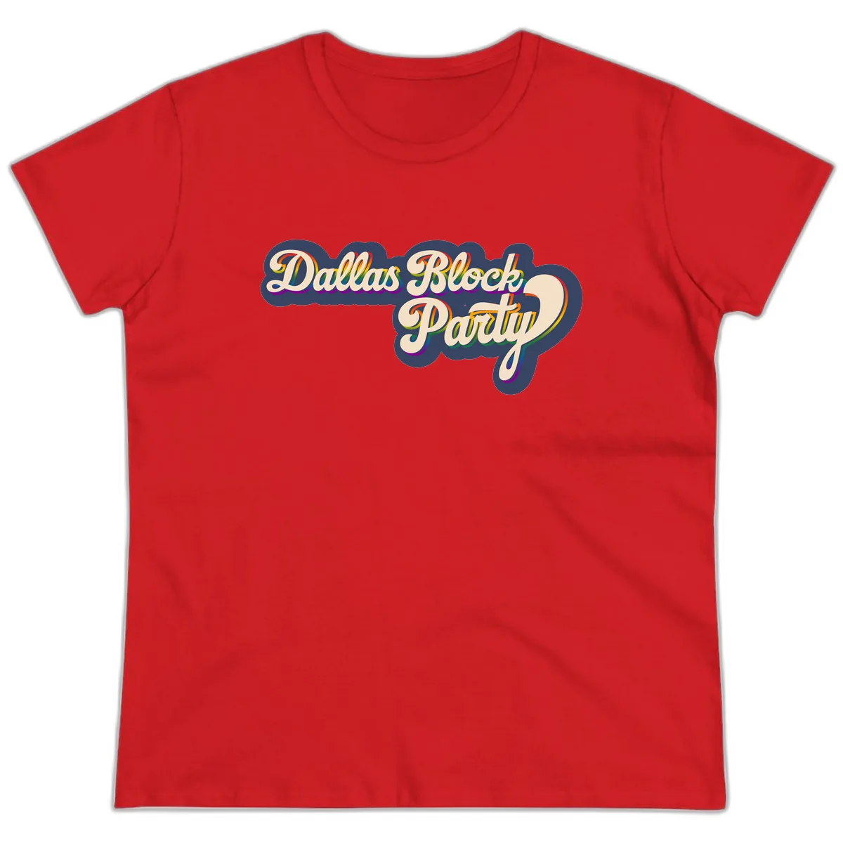 Dallas Block Party Ladies Tee in Red