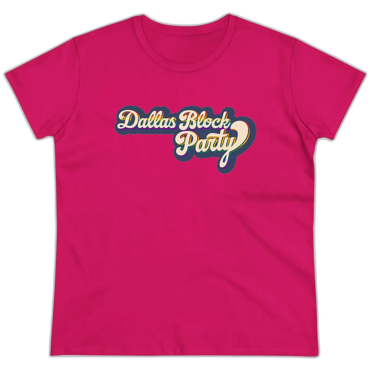 Dallas Block Party Ladies Tee in Heliconia