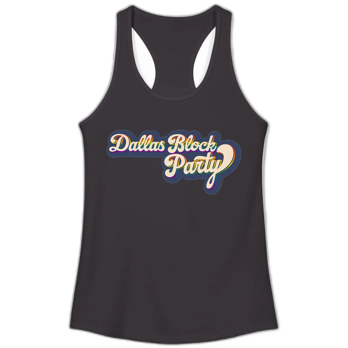 Dallas Block Party Ladies Tank in Black