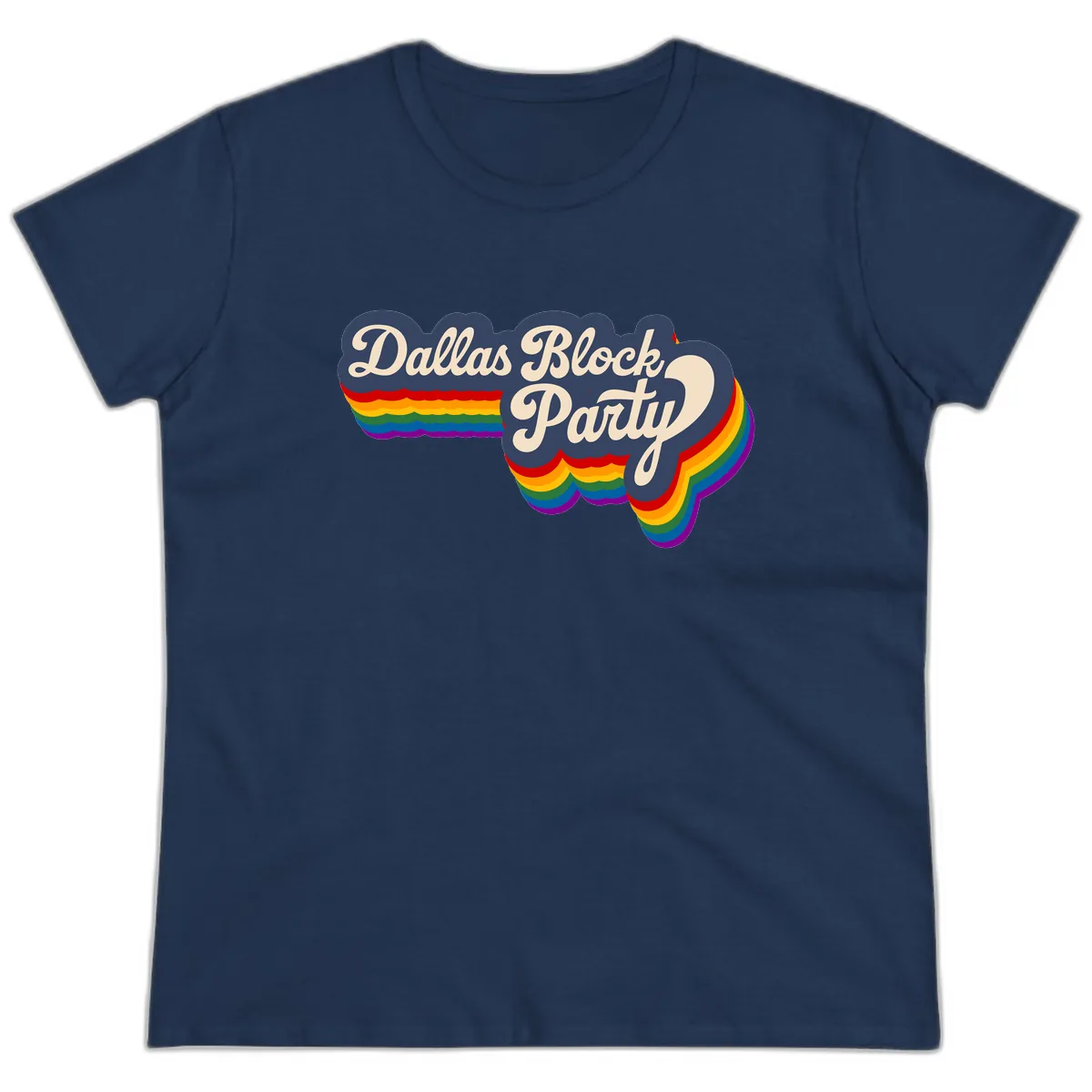 Dallas Block Party Ladies Tee in Navy