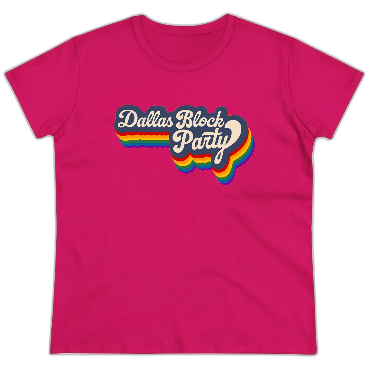 Dallas Block Party Ladies Tee in Heliconia