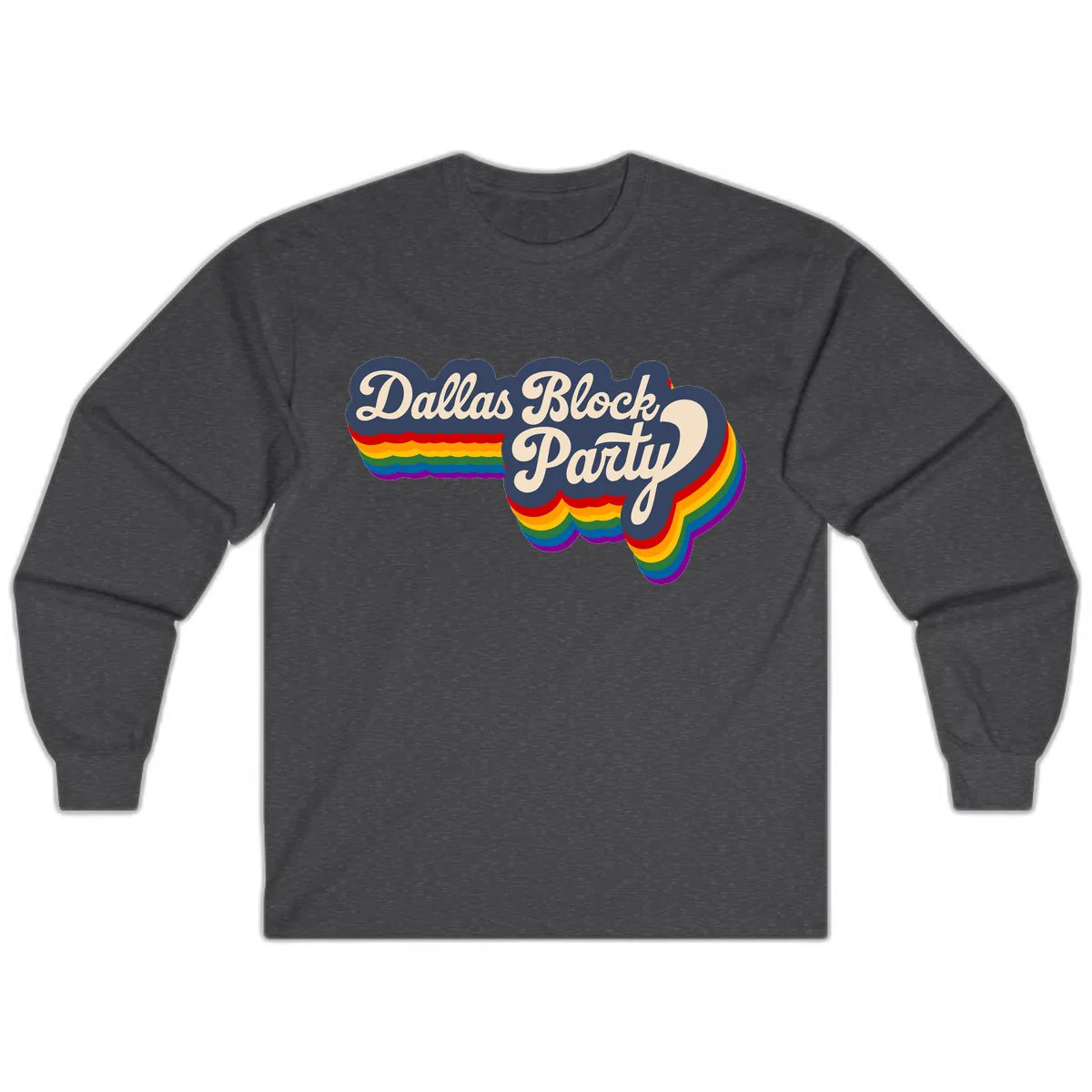 Dallas Block Party Long Sleeve in Dark Heather