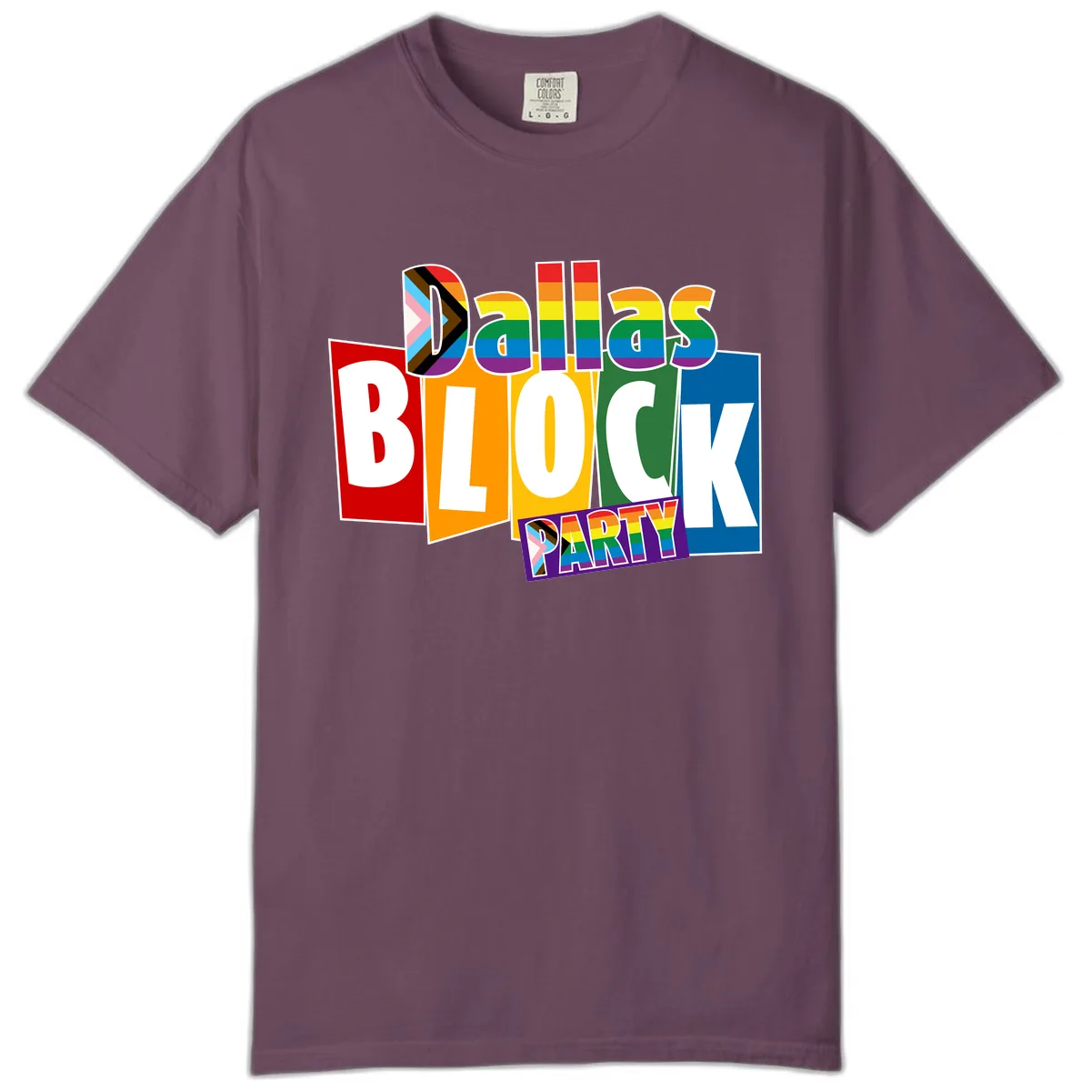 Dudes Block Party Pride Comfort Color in Berry