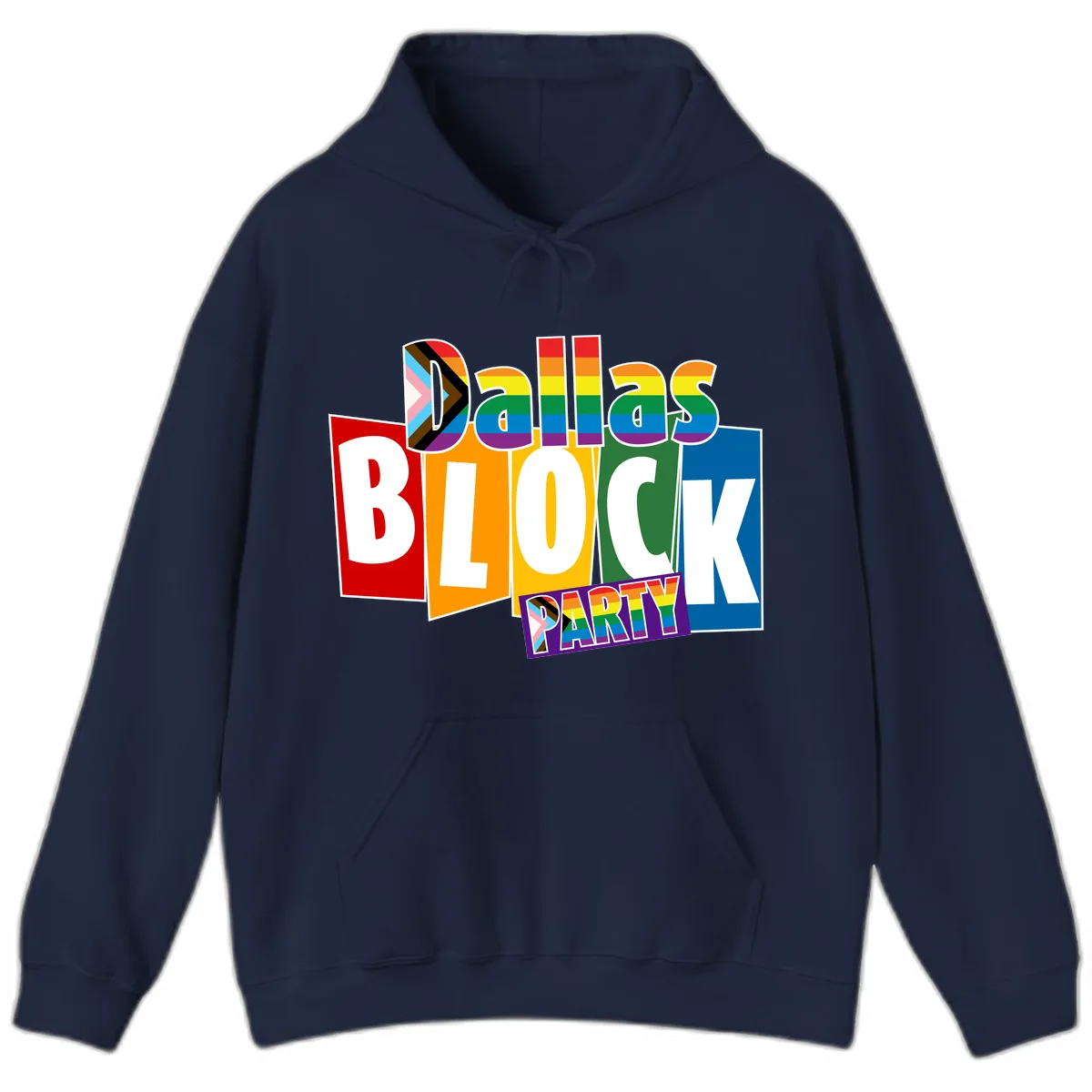 Dudes Block Party Pride Hoodie in Navy