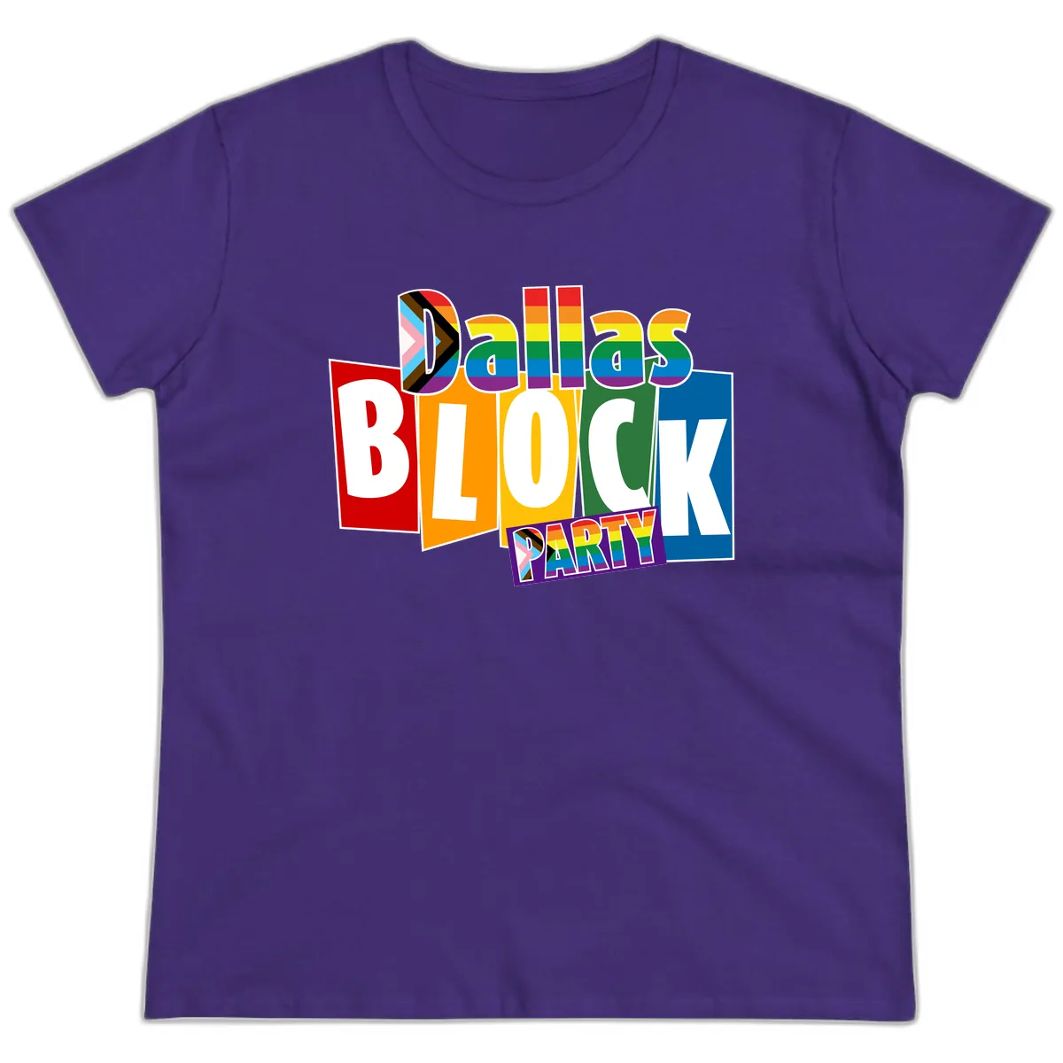 Dudes Block Party Pride Ladies Tee in Purple