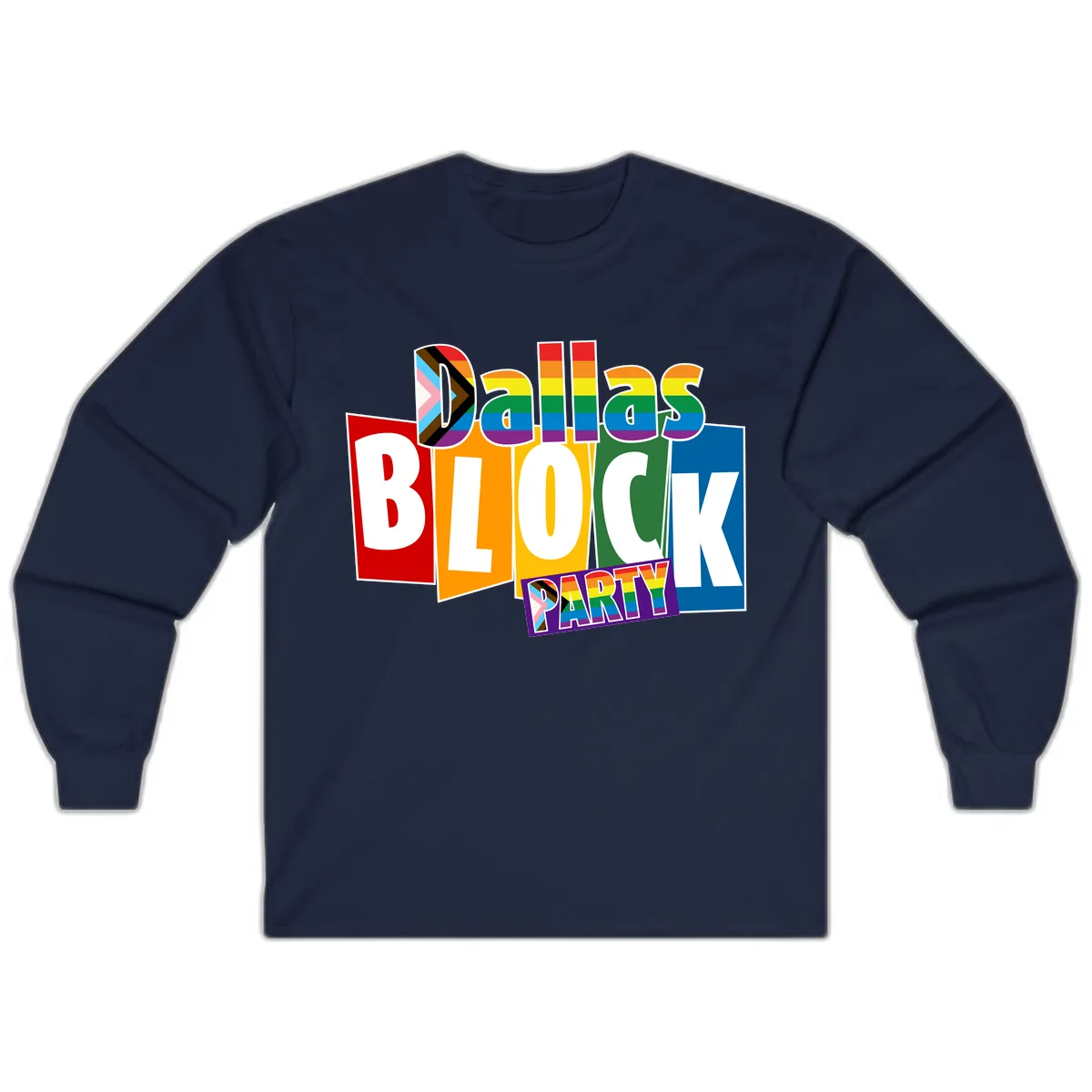 Dudes Block Party Pride Long Sleeve in Navy