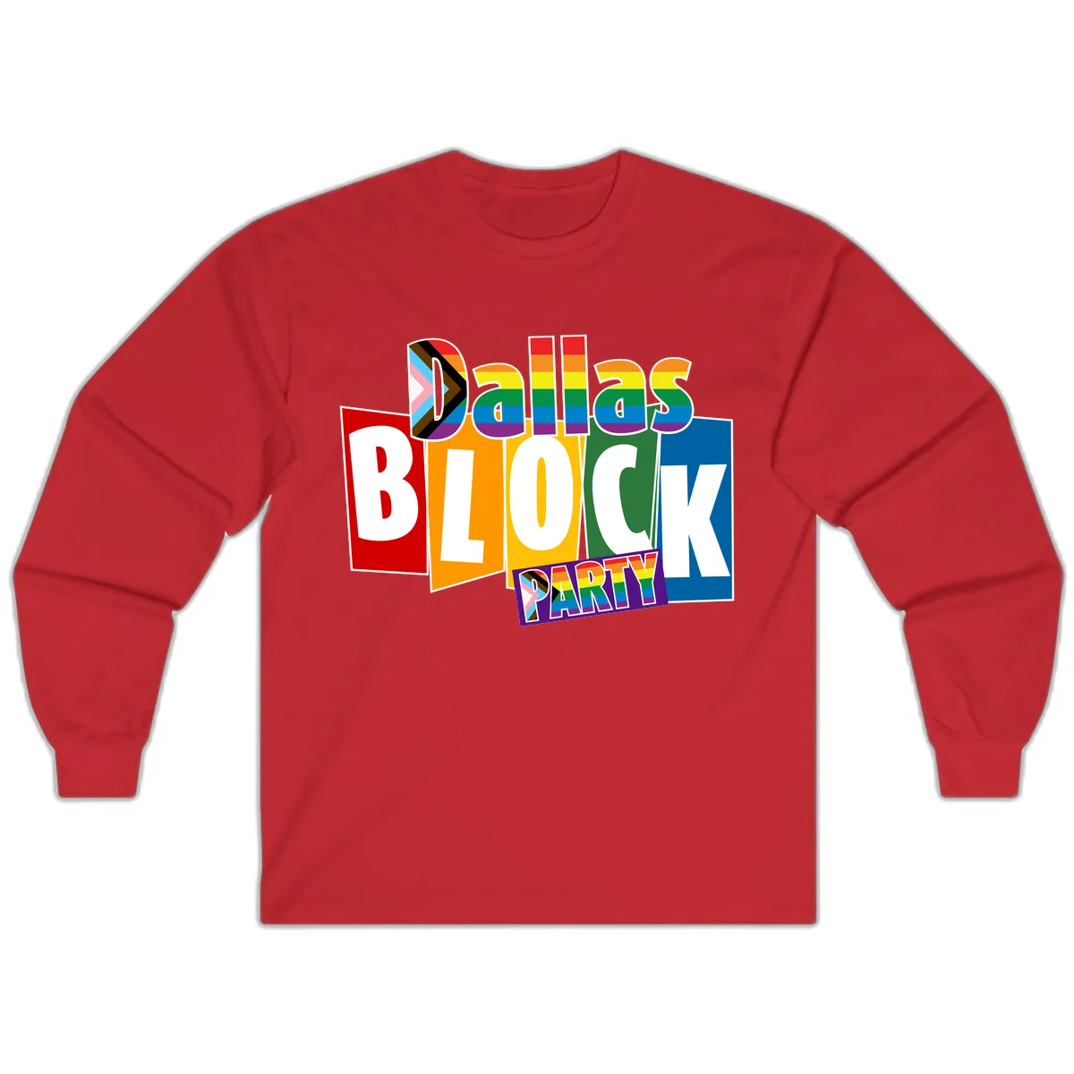 Dudes Block Party Pride Long Sleeve in Red