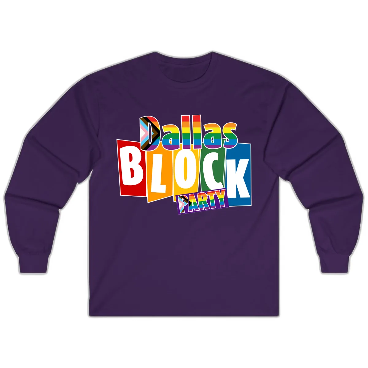 Dudes Block Party Pride Long Sleeve in Purple