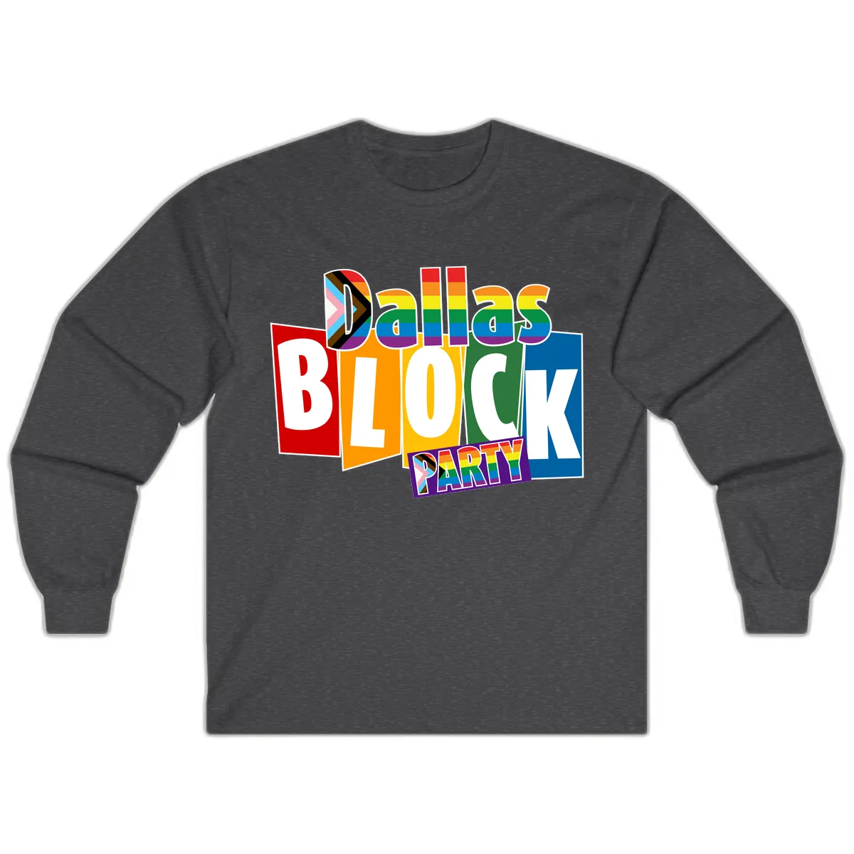 Dudes Block Party Pride Long Sleeve in Dark Heather