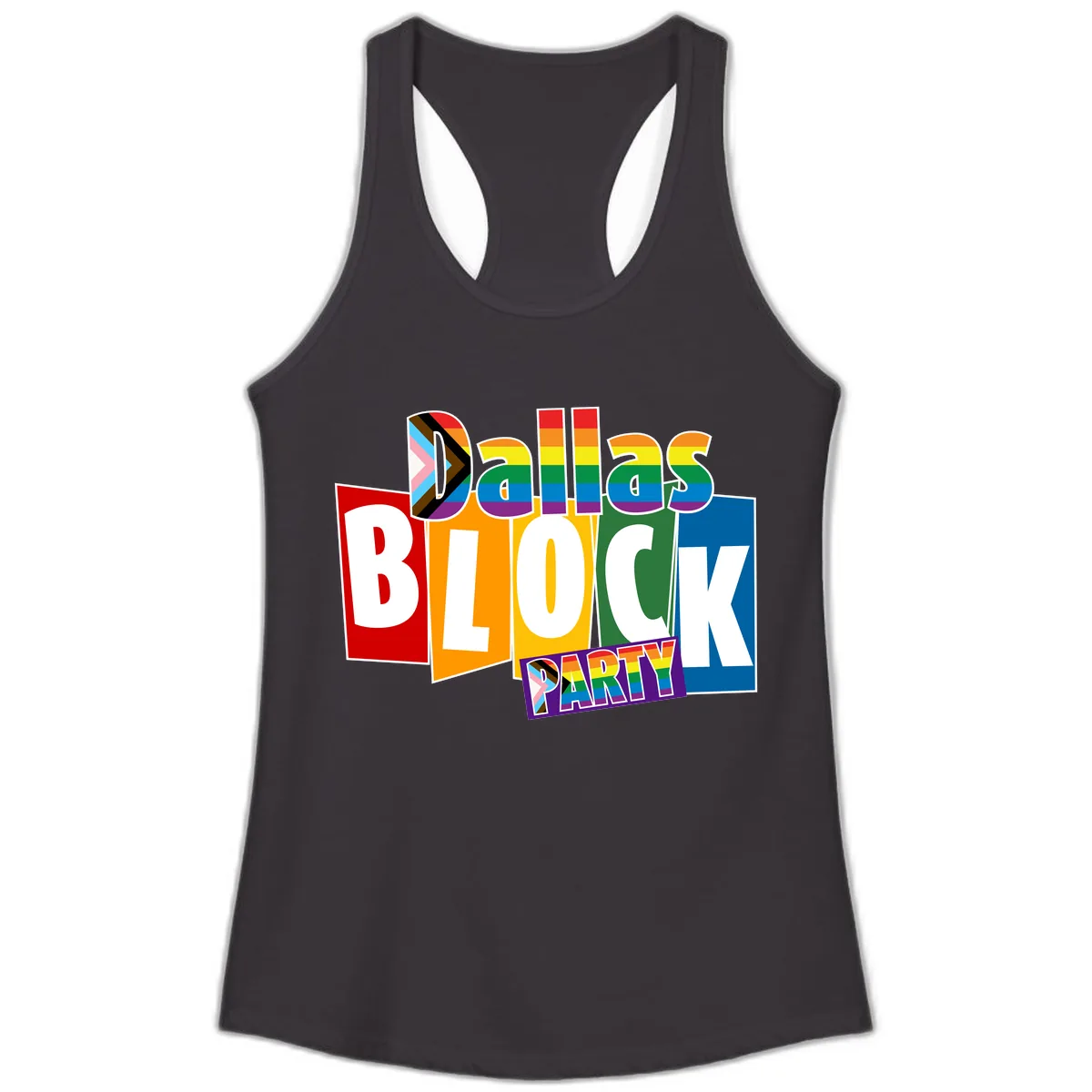 Dudes Block Party Pride Ladies Tank in Black