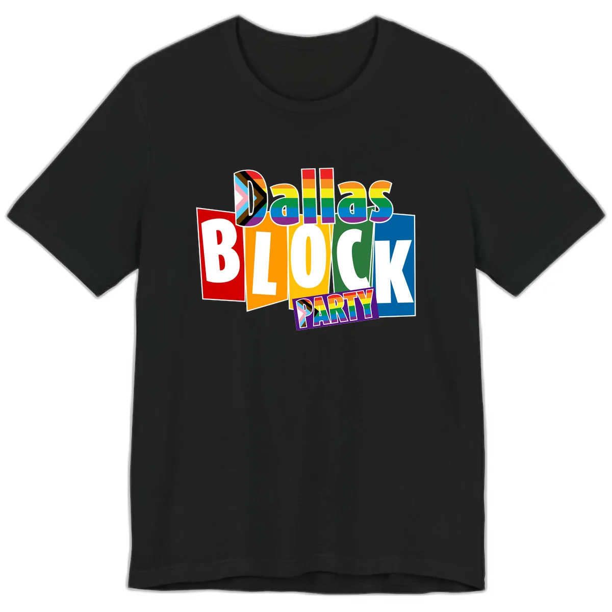 Dudes Block Party Pride Premium T-Shirt in Black