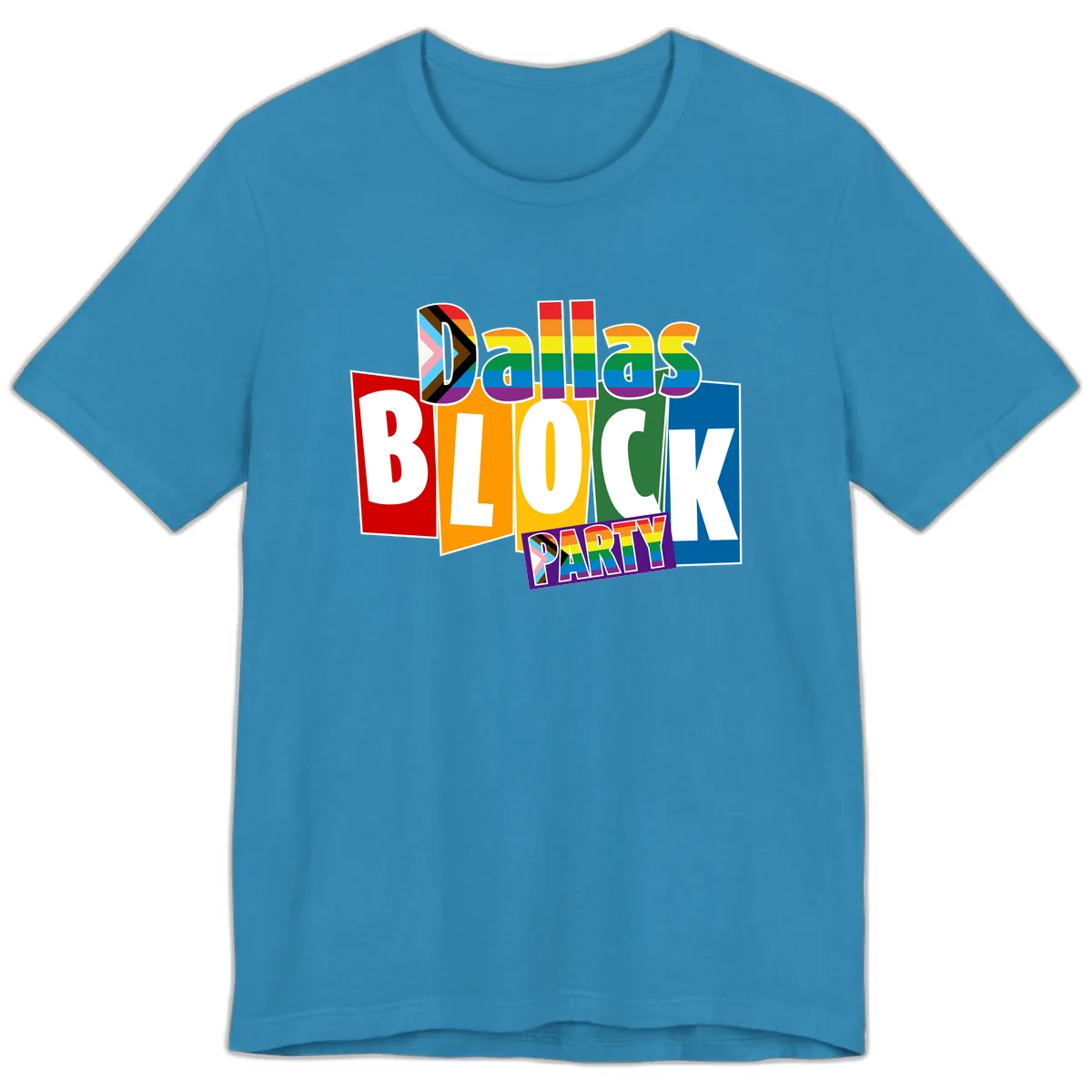 Dudes Block Party Pride Premium T-Shirt in Aqua