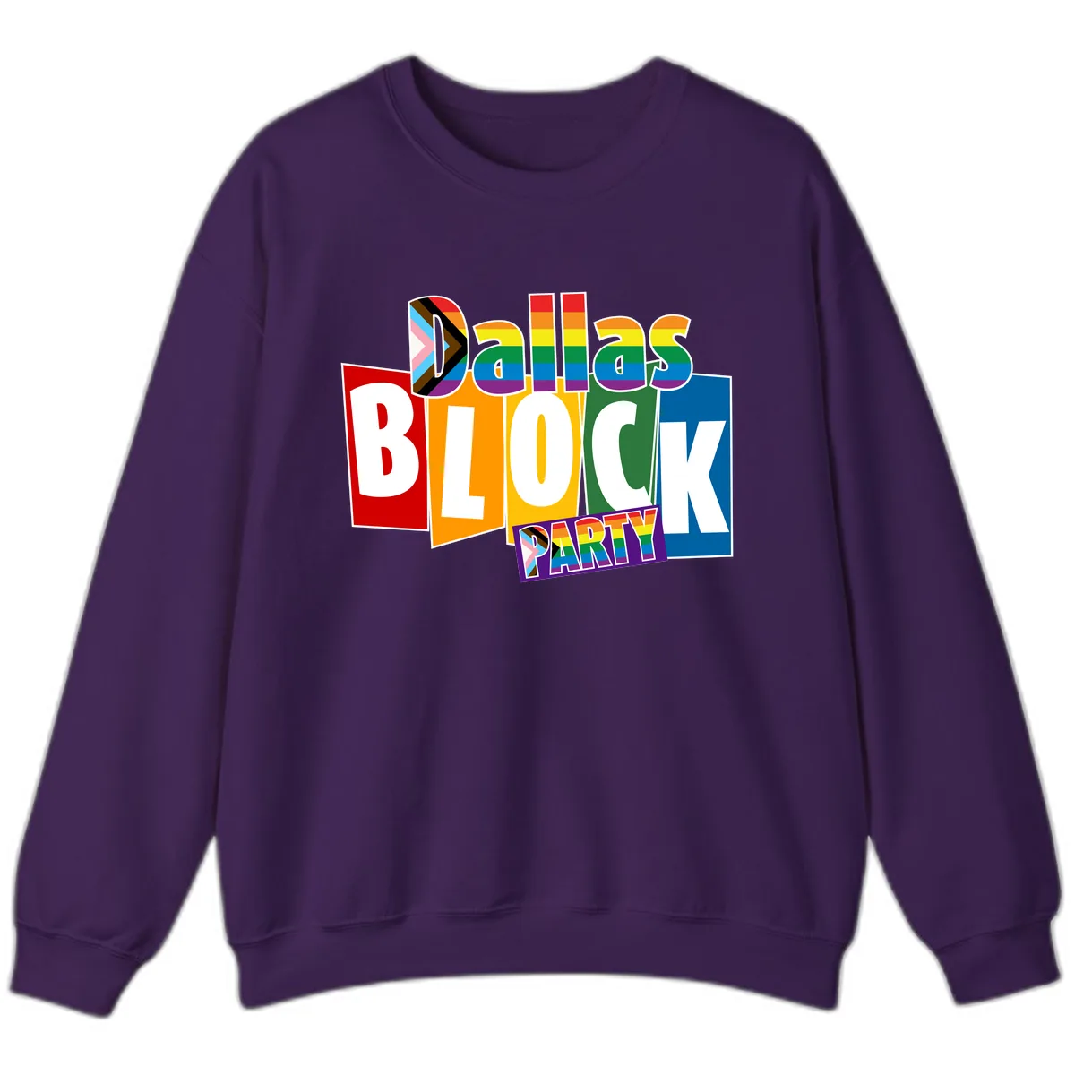 Dudes Block Party Pride Sweatshirt in Purple