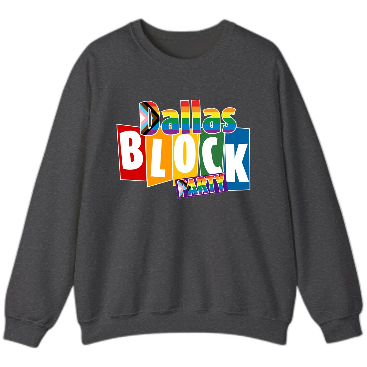 Dudes Block Party Pride Sweatshirt in Dark Heather