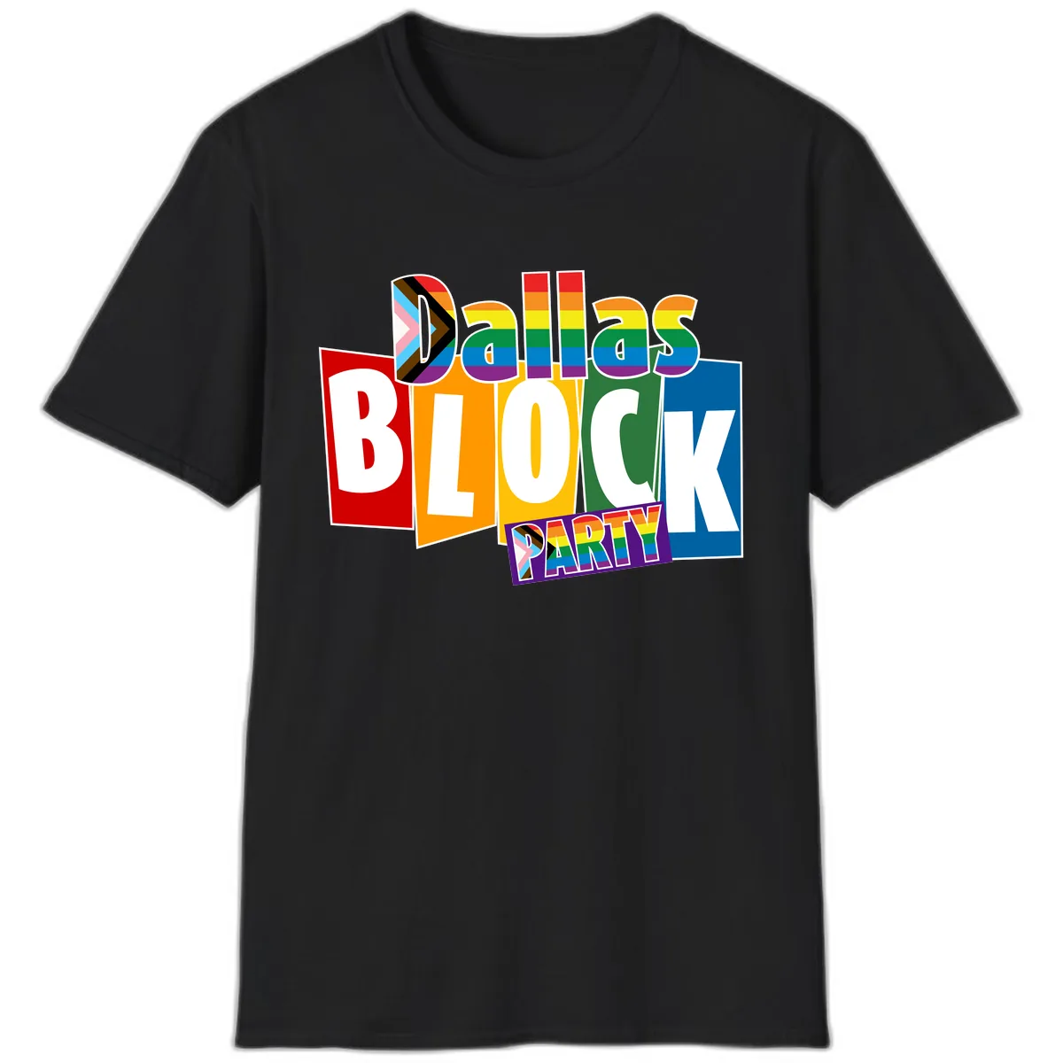 Dudes Block Party Pride T-Shirt in Black