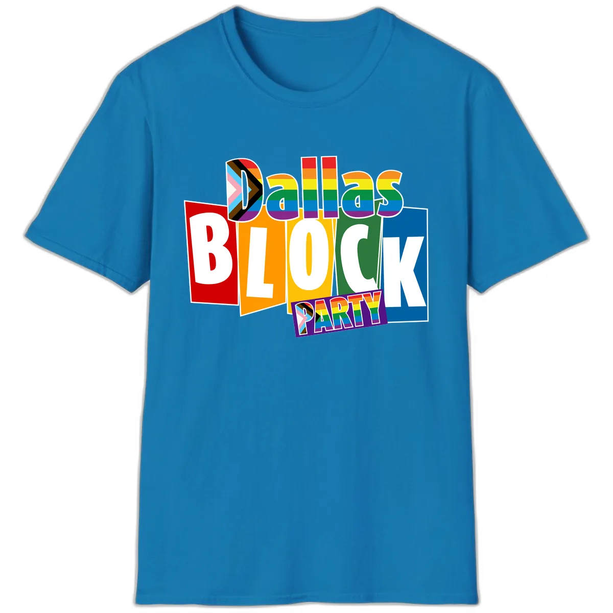 Dudes Block Party Pride T-Shirt in Sapphire