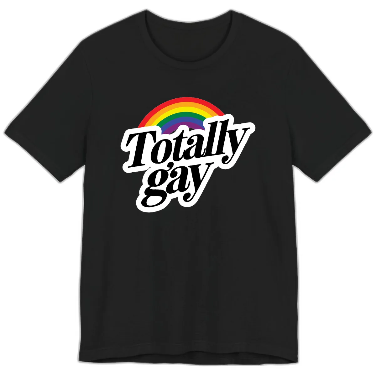Totally Gay Pride Rainbow Premium T-Shirt in Black
