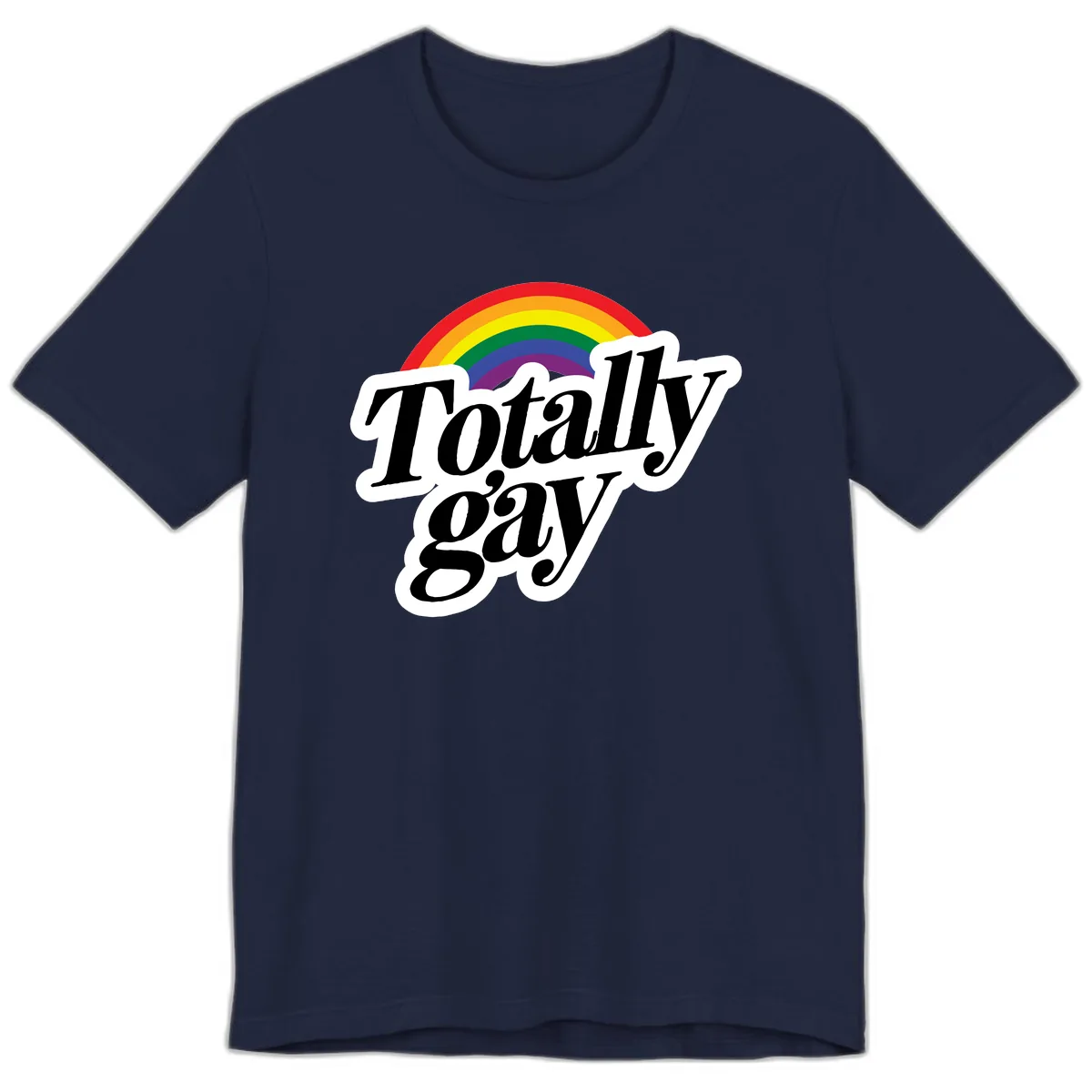 Totally Gay Pride Rainbow Premium T-Shirt in Navy