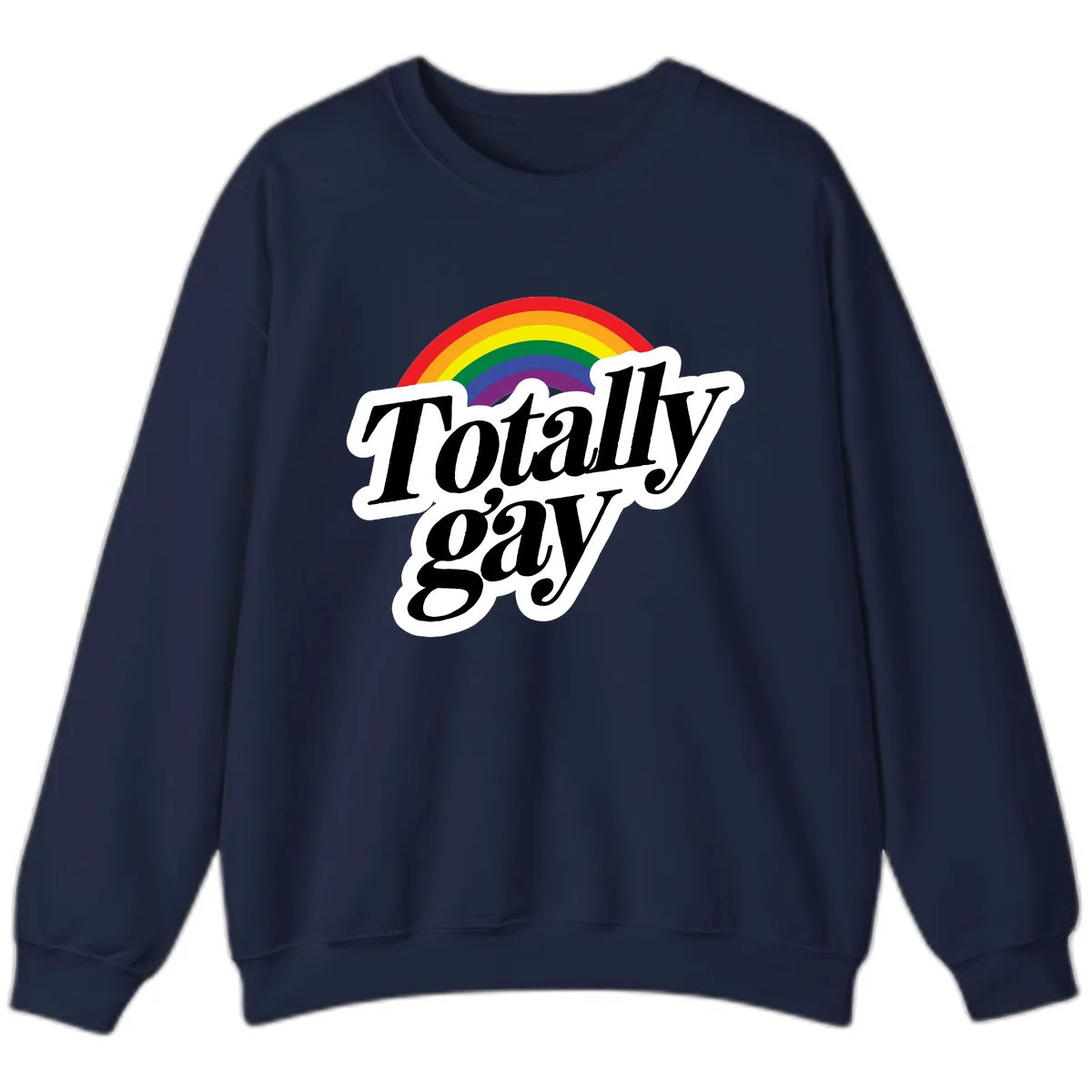 Totally Gay Pride Rainbow Sweatshirt in Navy