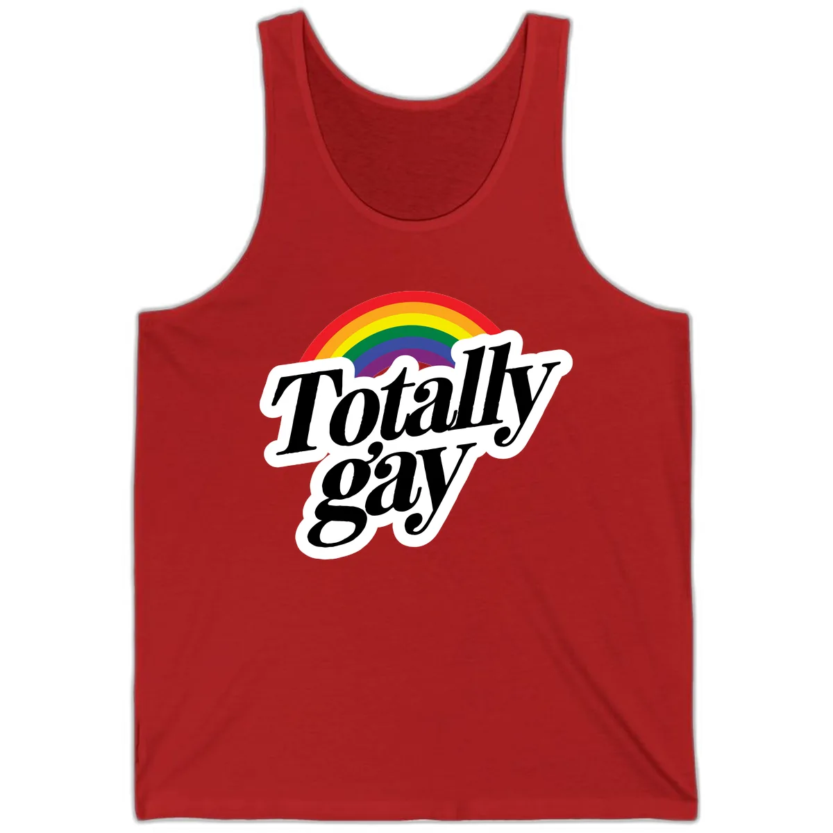 Totally Gay Pride Rainbow Tank in Red