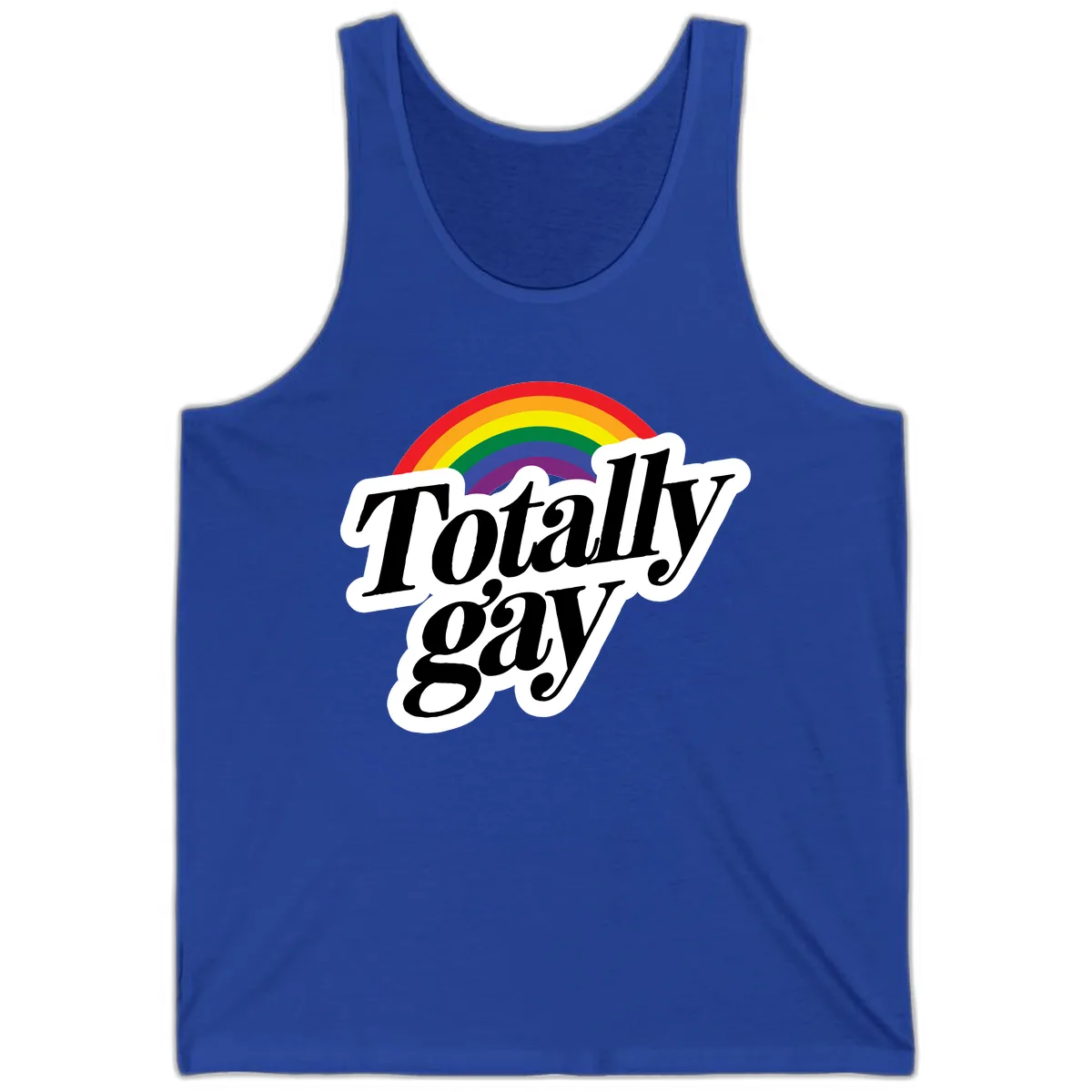 Totally Gay Pride Rainbow Tank in True Royal