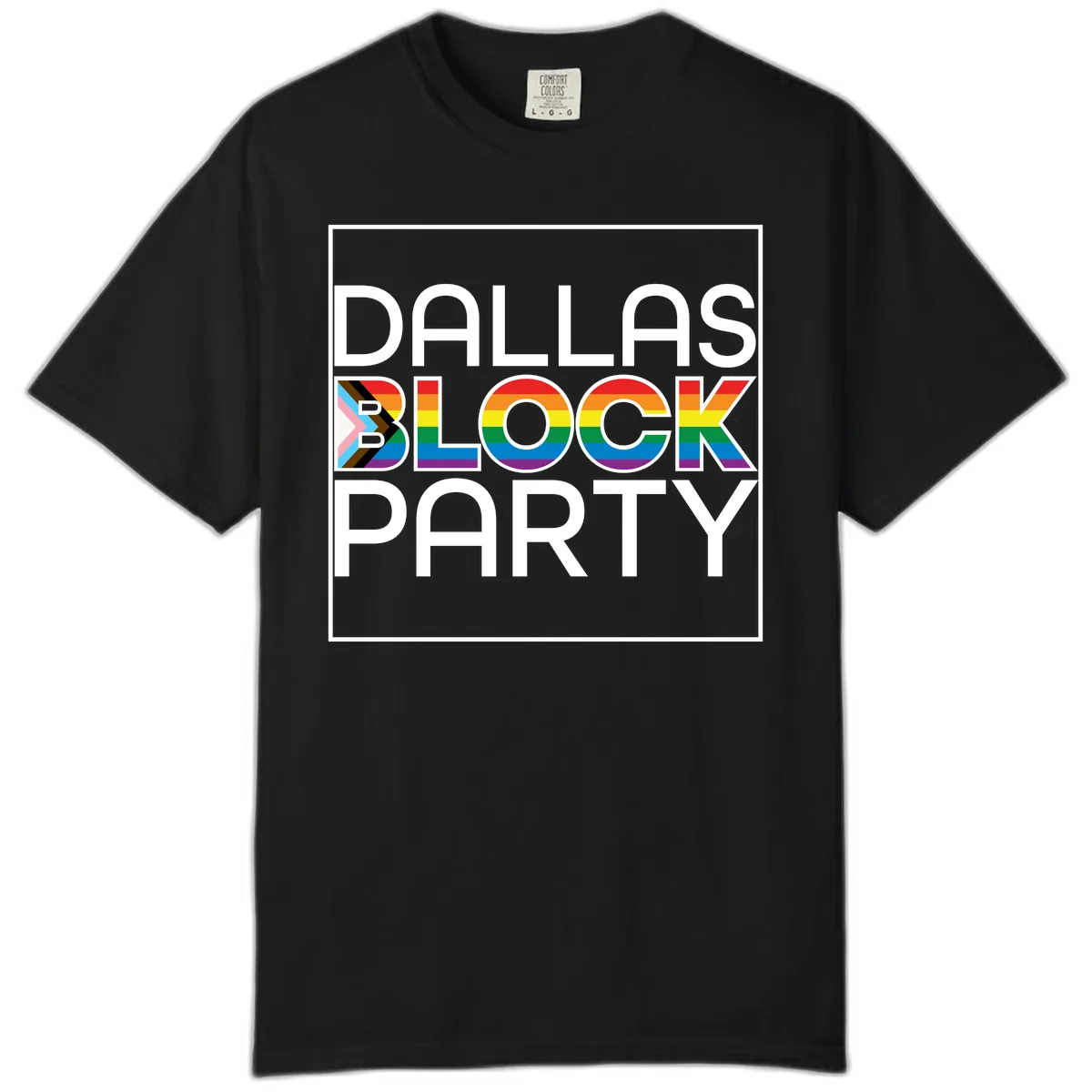Dallas Block Party Pride Comfort Color in Black