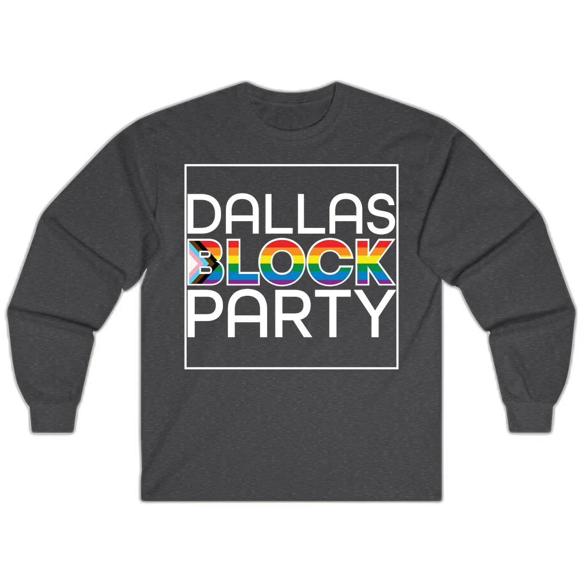 Dallas Block Party Pride Long Sleeve in Dark Heather
