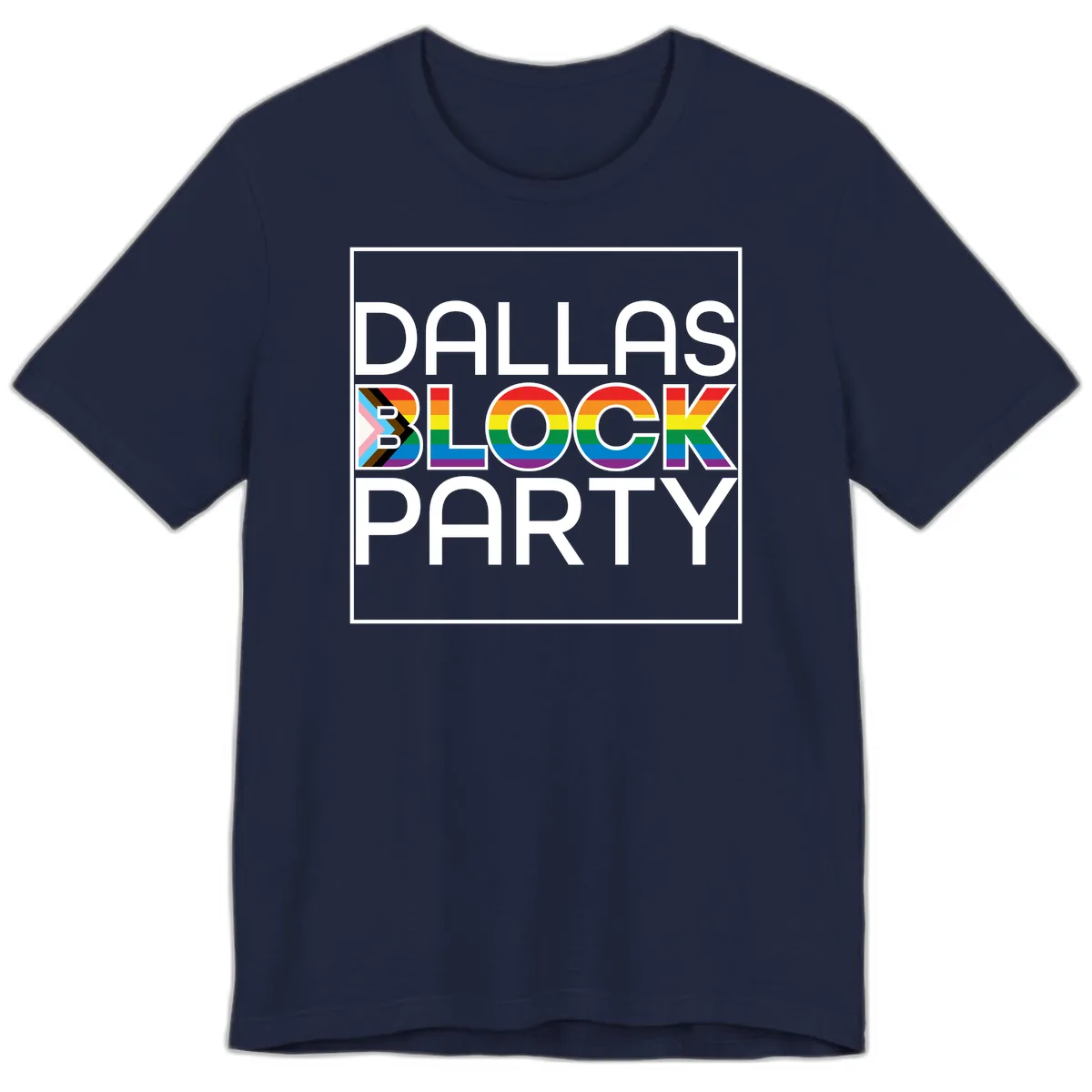 Dallas Block Party Pride Premium T-Shirt in Navy