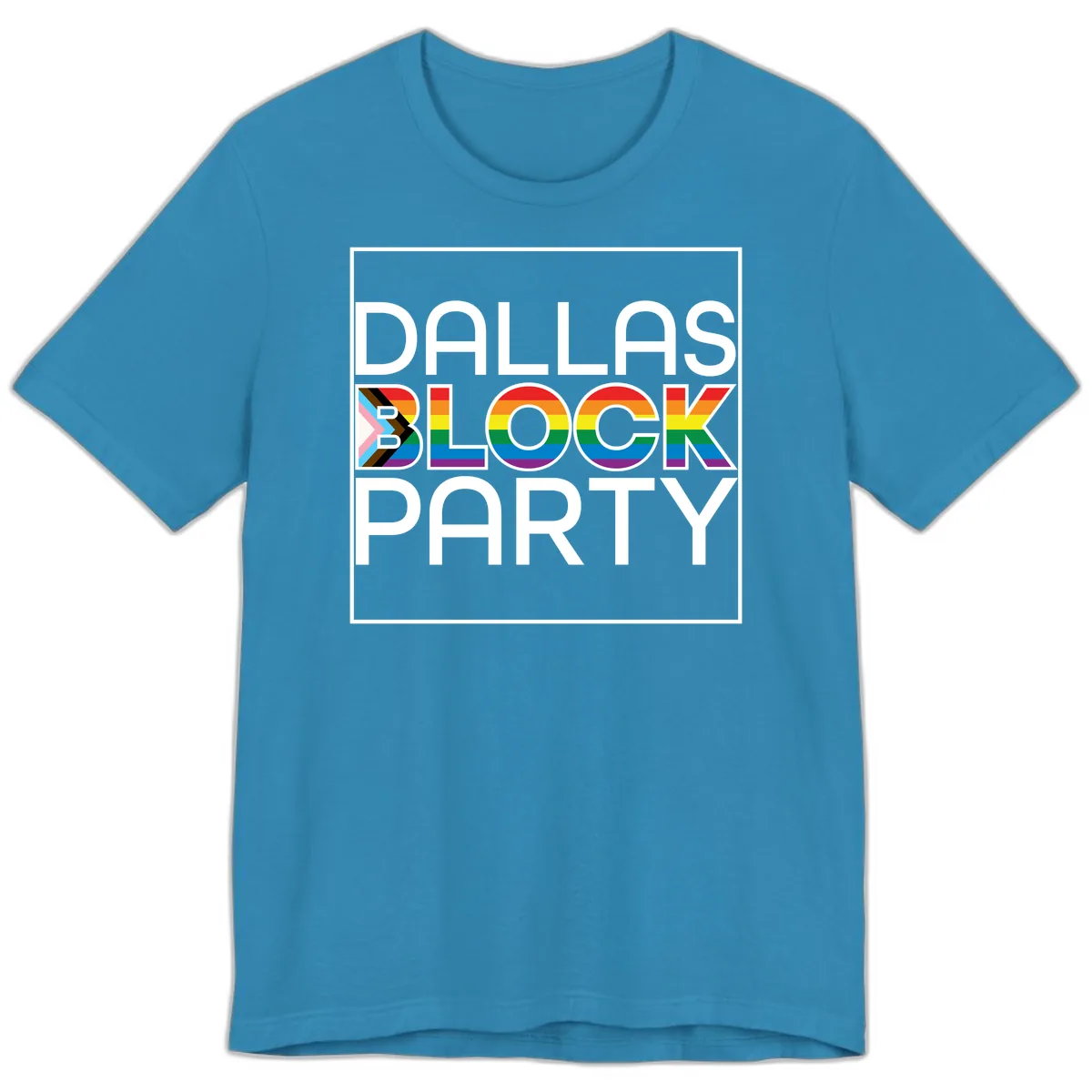 Dallas Block Party Pride Premium T-Shirt in Aqua