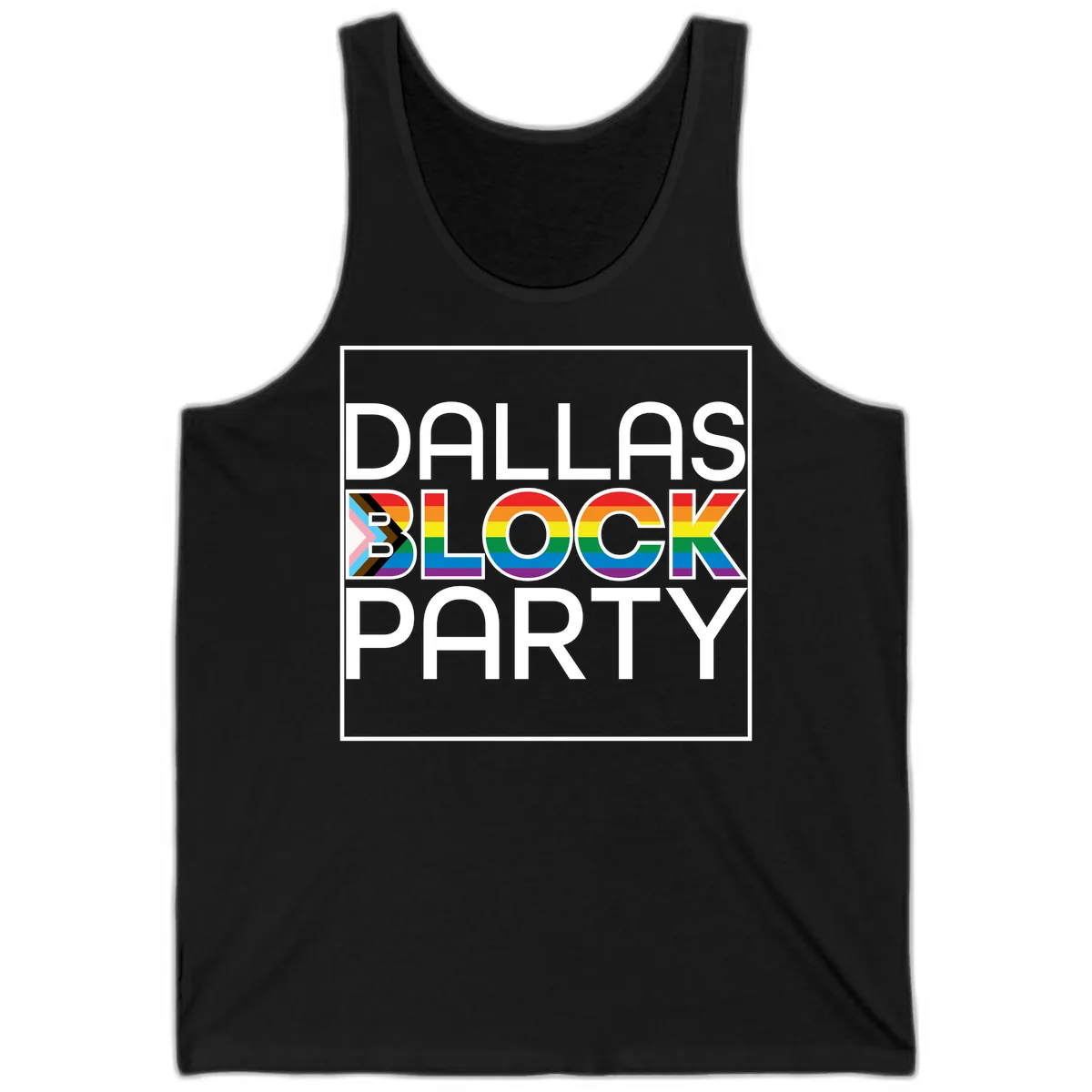 Dallas Block Party Pride Tank in Black