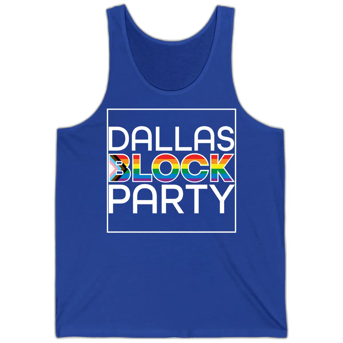 Dallas Block Party Pride Tank in True Royal