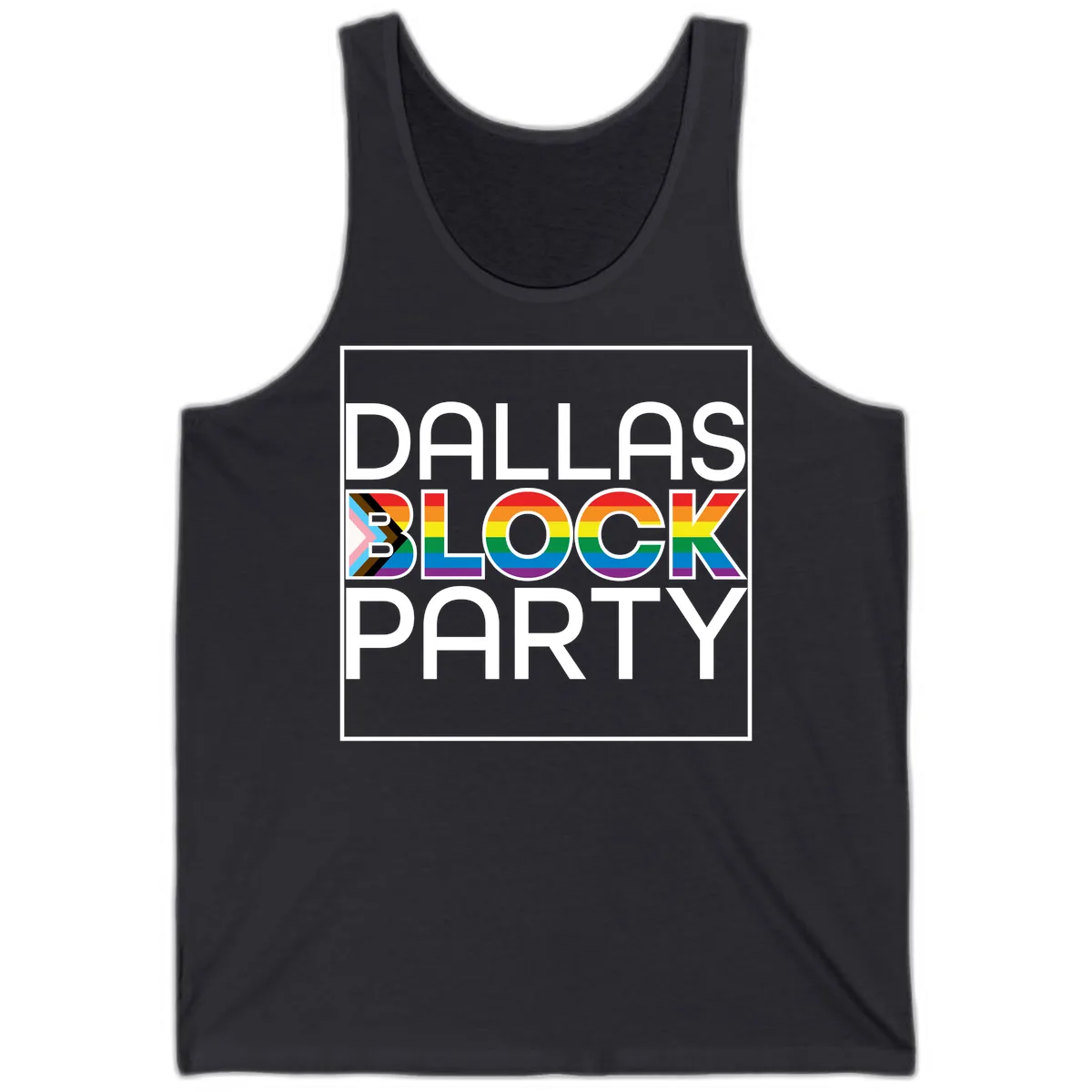 Dallas Block Party Pride Tank in Dark Grey