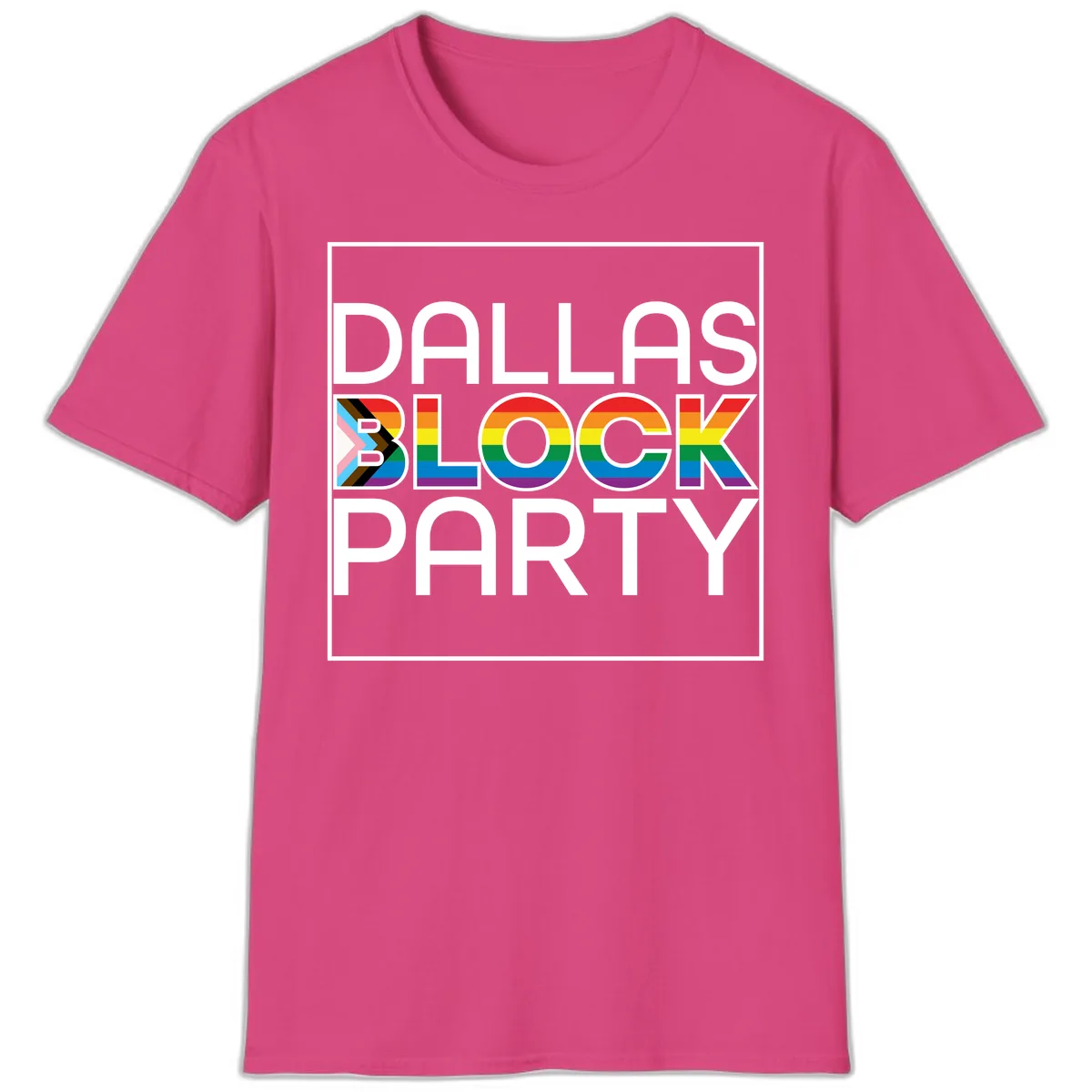 Dallas Block Party Pride T-Shirt in Heliconia