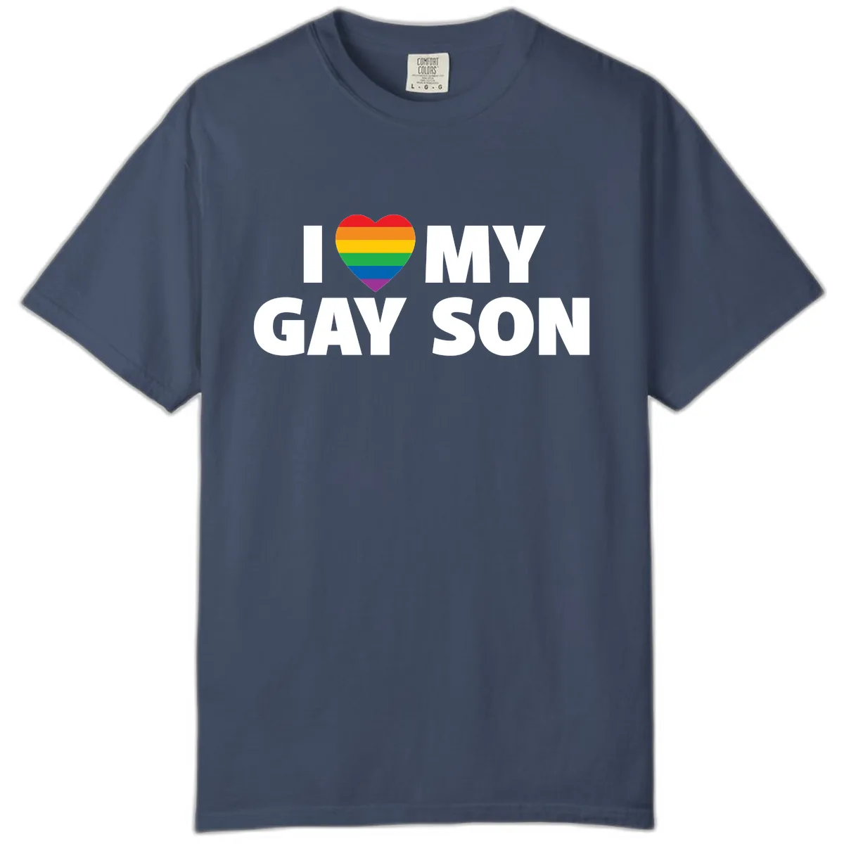 I Love My Gay Son Pride Heart Comfort Color in Midnight