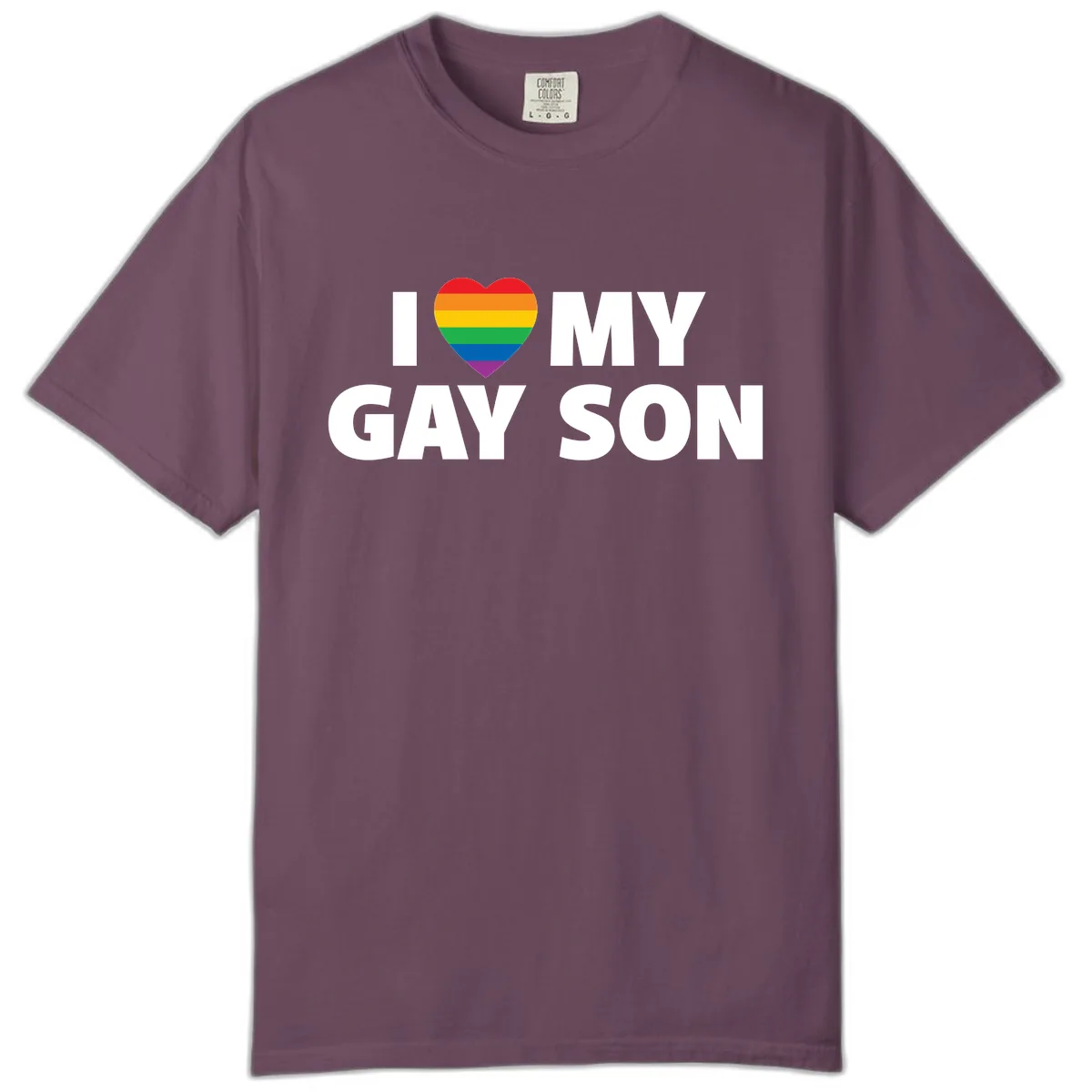 I Love My Gay Son Pride Heart Comfort Color in Berry