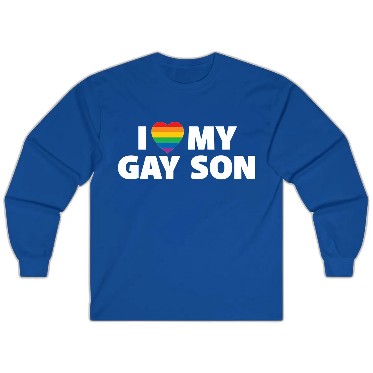 I Love My Gay Son Pride Heart Long Sleeve in Royal
