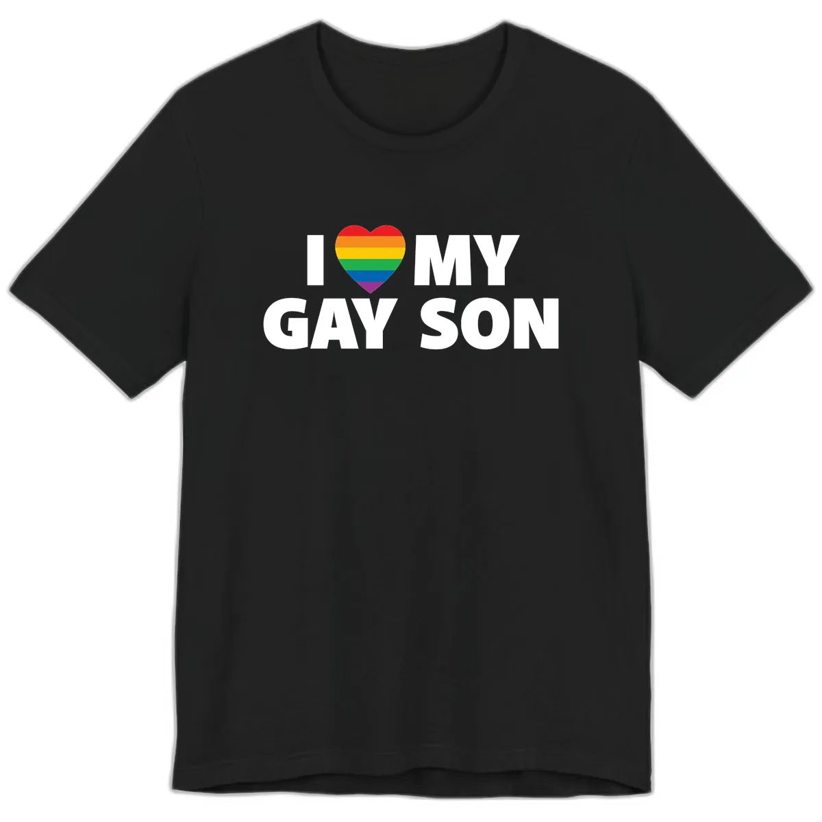 I Love My Gay Son Pride Heart Premium T-Shirt in Black