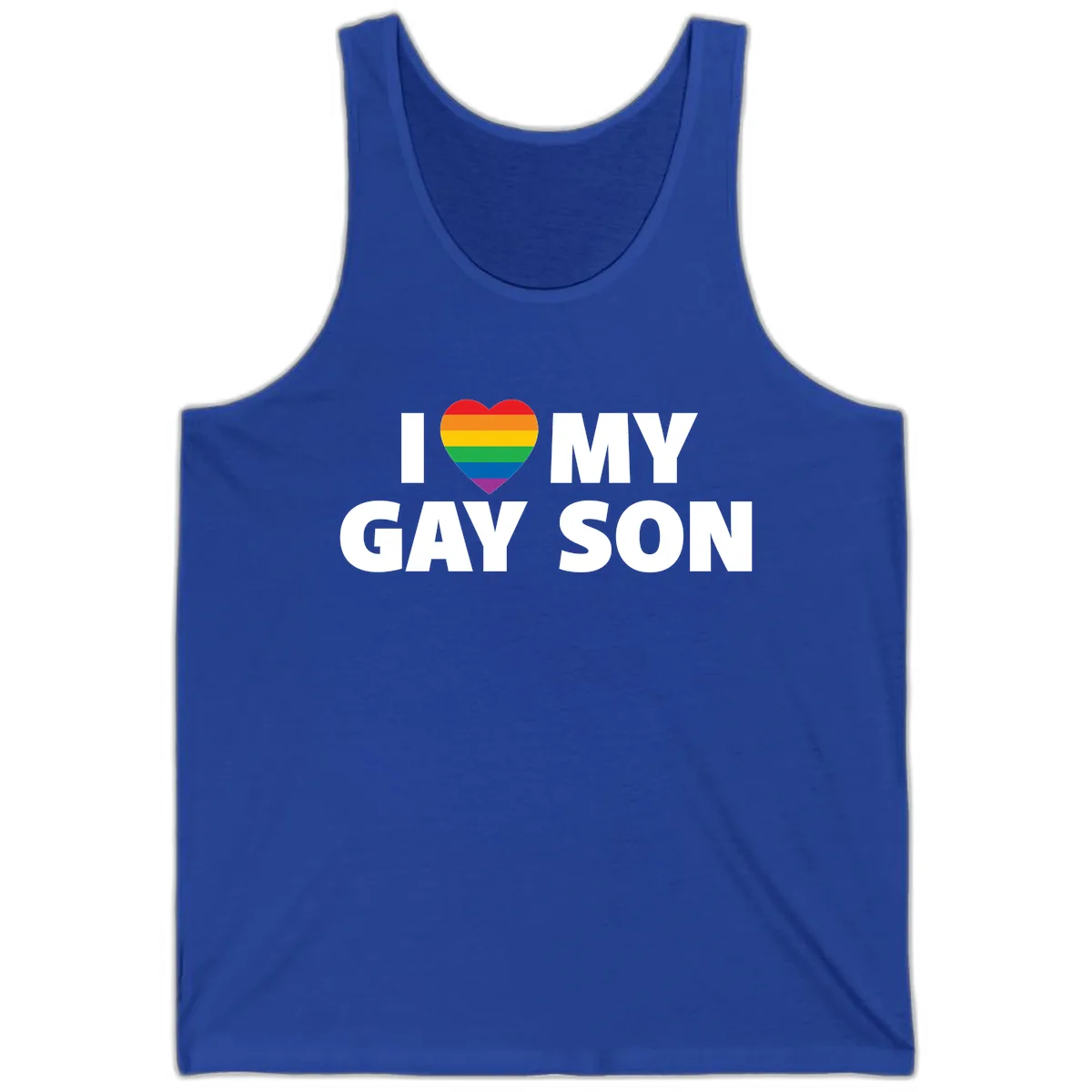 I Love My Gay Son Pride Heart Tank in True Royal