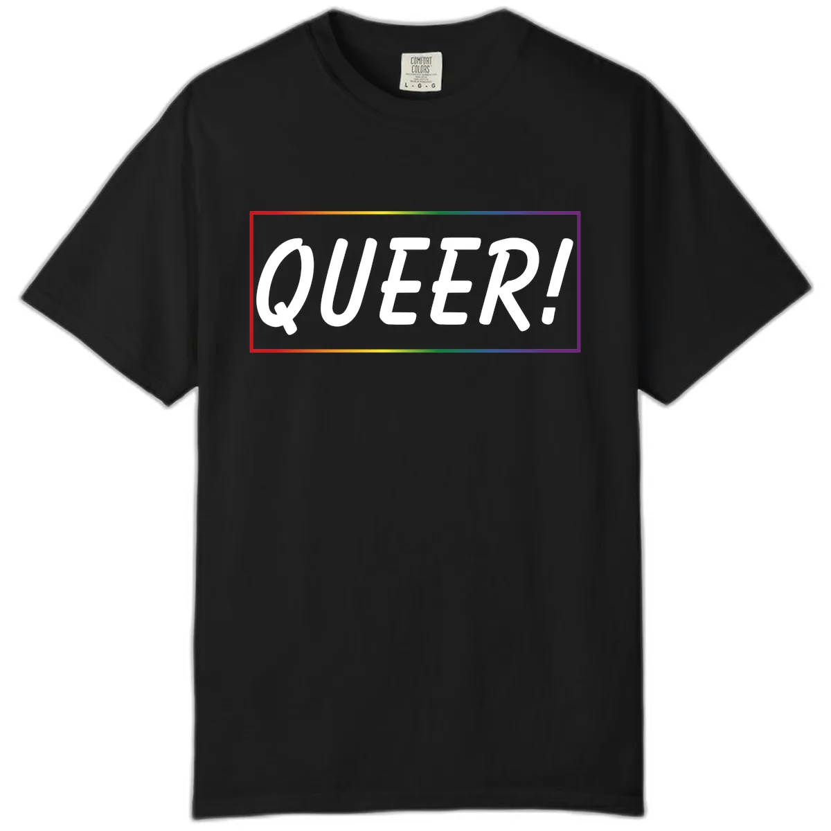 Queer Pride Rainbow Statement Comfort Color in Black